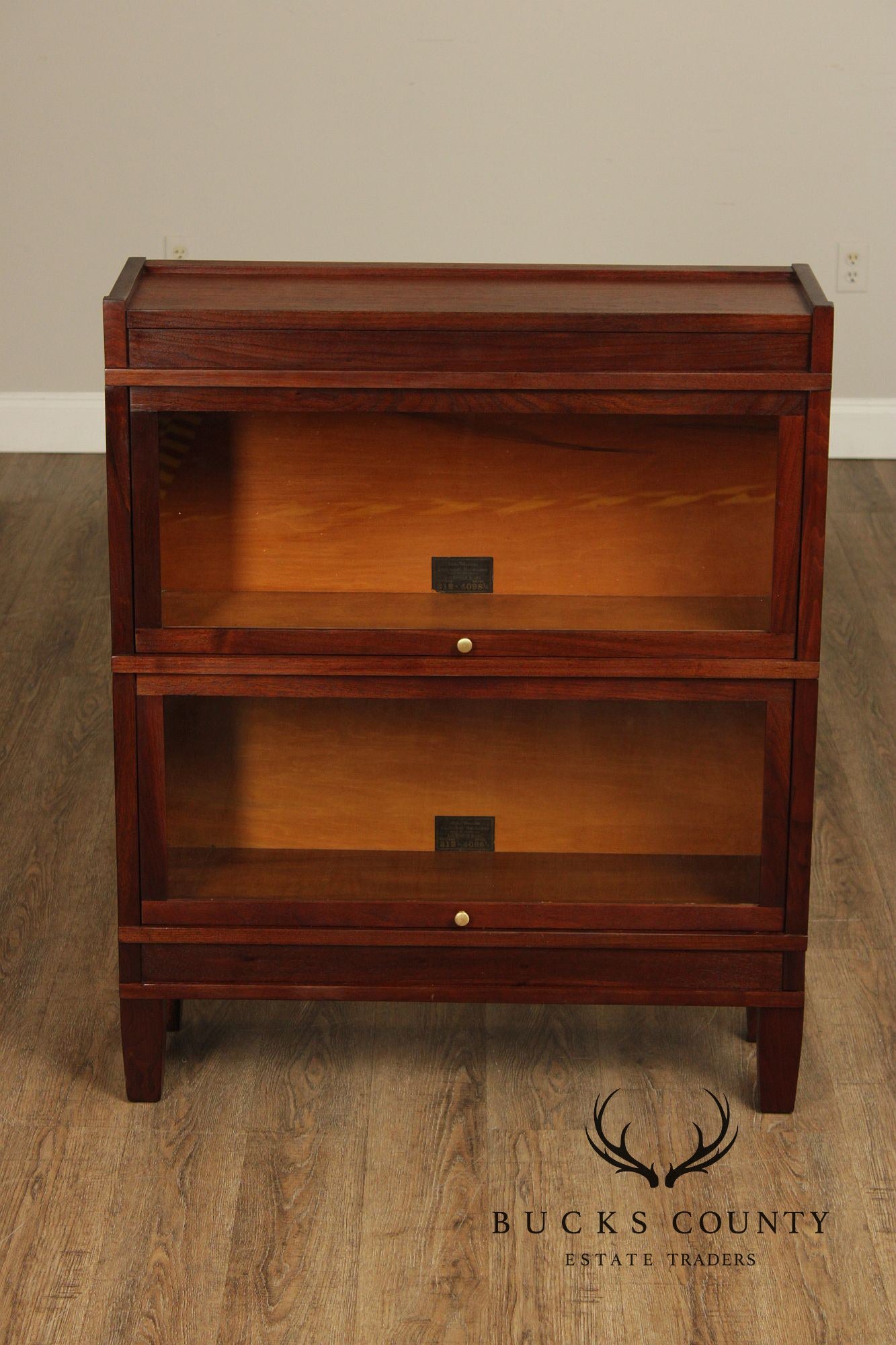 Globe Wernicke Antique Walnut Two-Section Barrister Bookcase