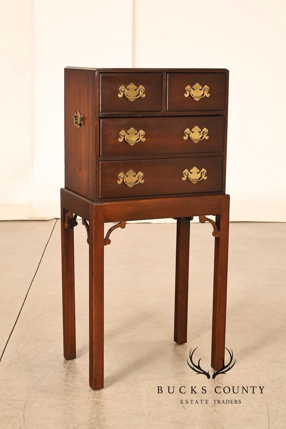 Madison Square Chippendale Style Mahogany Silver Chest On Stand