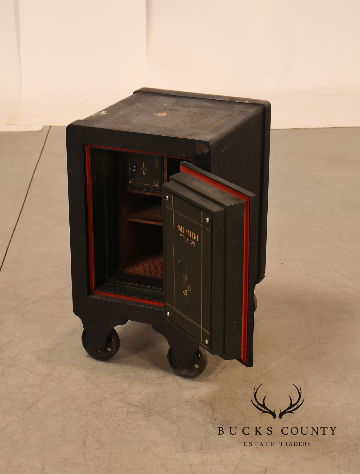 Antique Hall's Safe Company Iron Safe On Casters