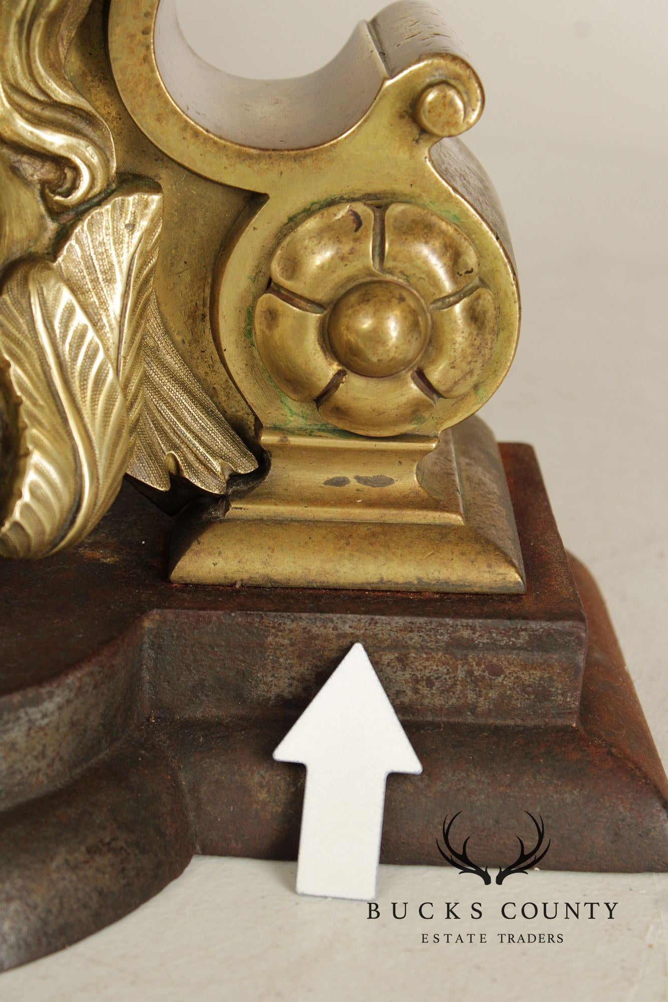 French Louis XIV Style Pair of Brass Figural 'Marmouset' Andirons