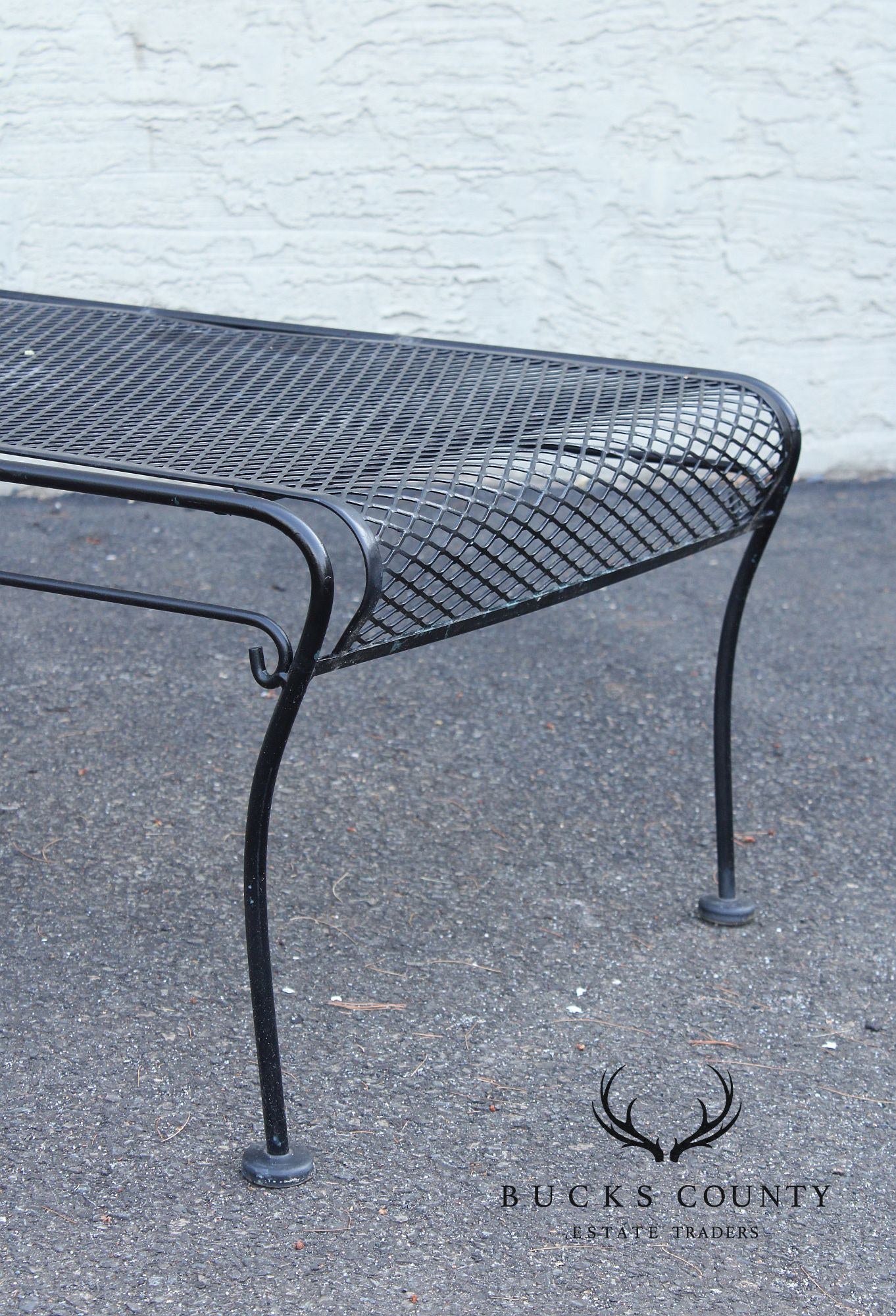 Vintage Wrought Iron Outdoor Patio Chaise Lounge