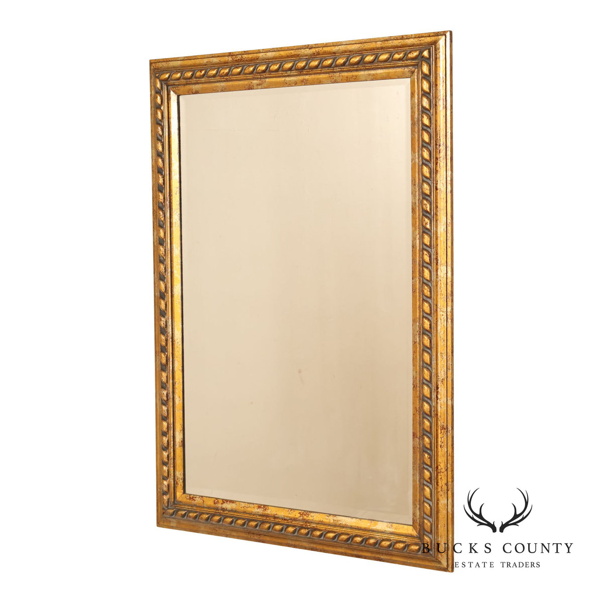 Traditional Giltwood Beveled Rectangular Wall Mirror