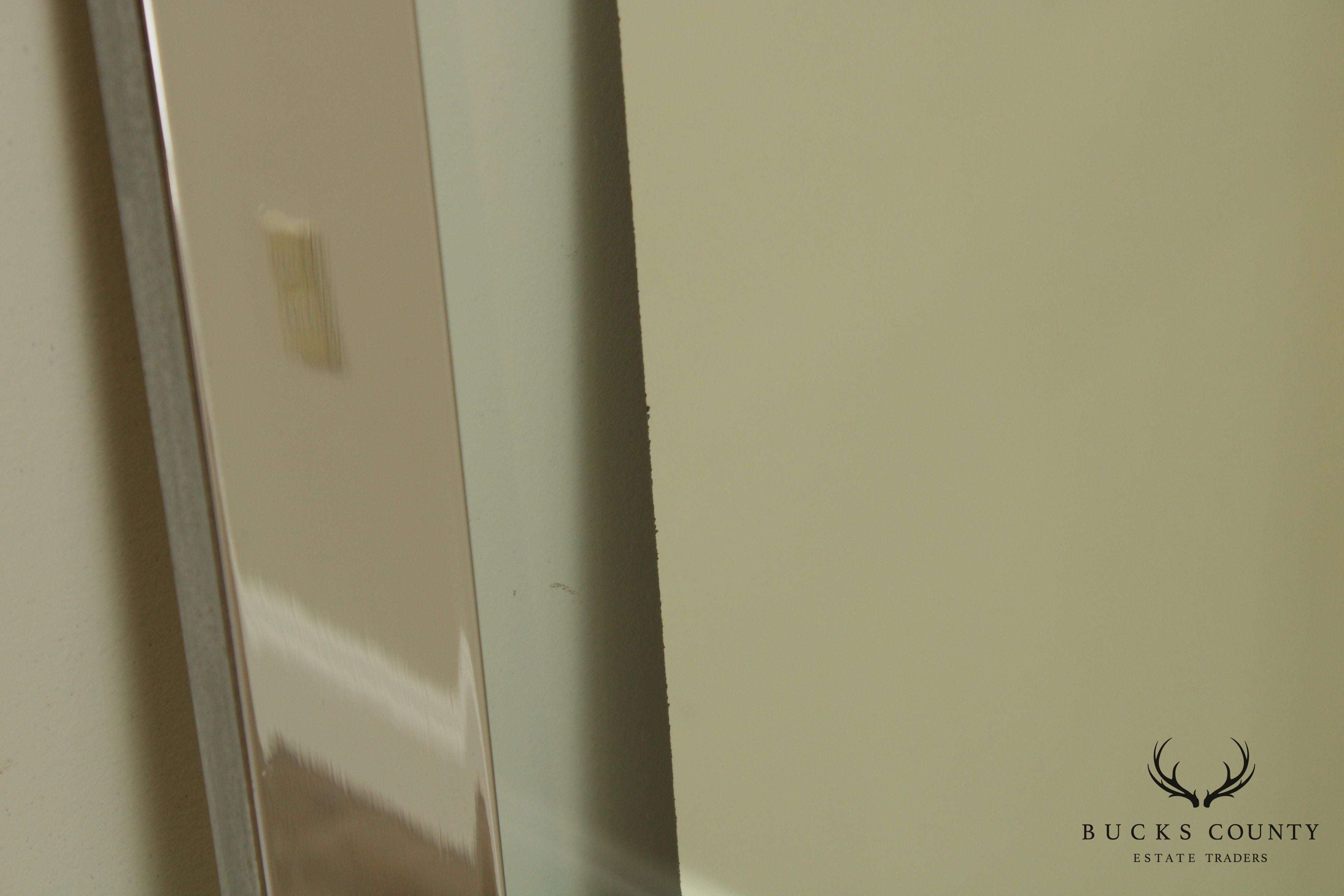 Mid Century "Floating" Mirror with 48" x 24" Chrome Frame