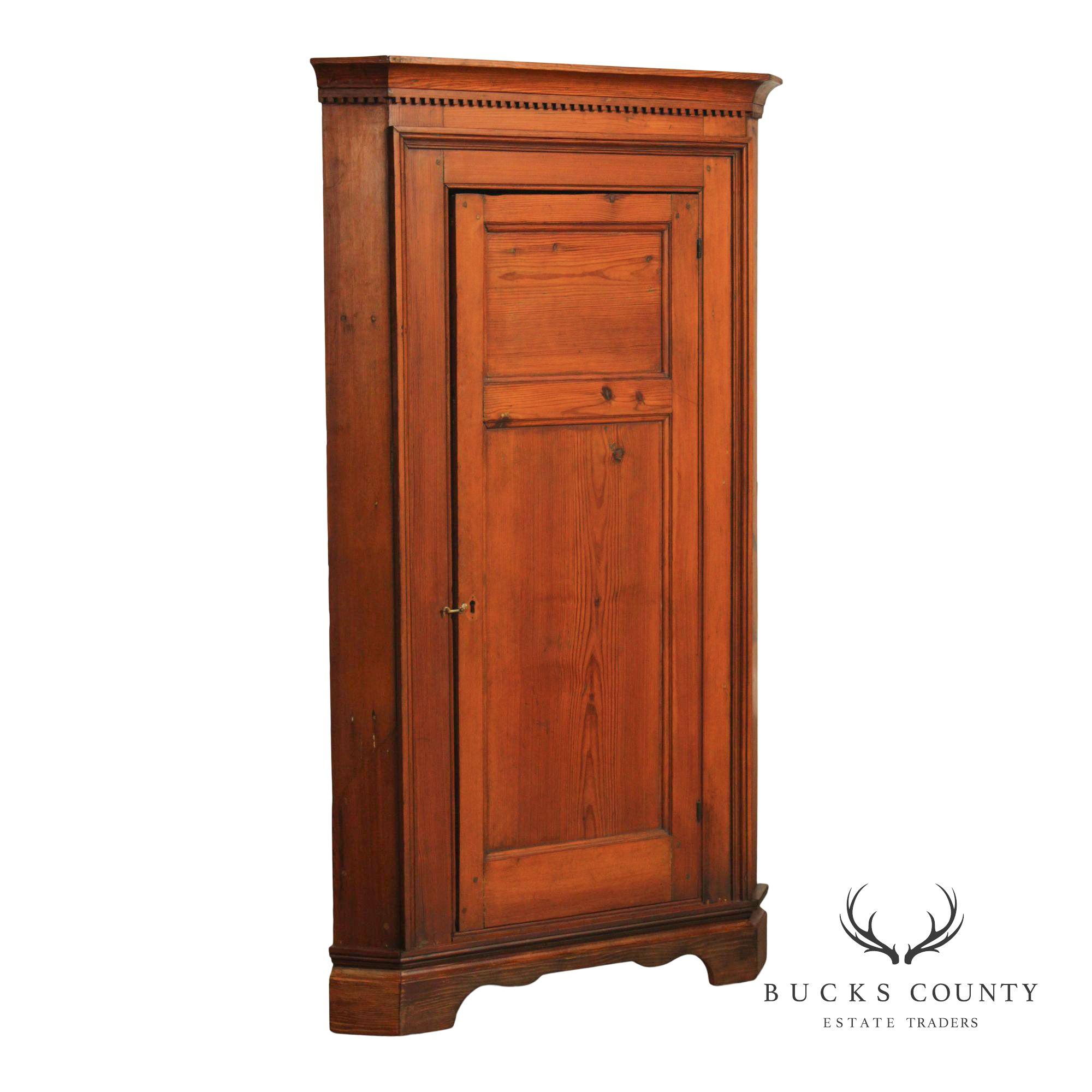 Antique Pine Corner Pantry Cupboard