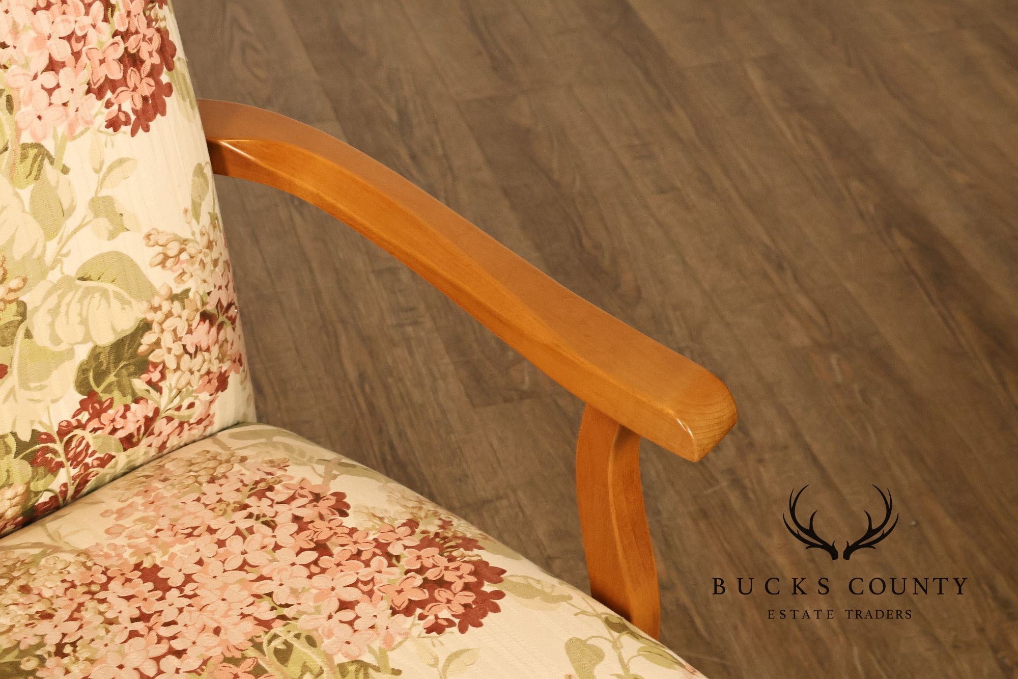 Ethan Allen Pair Of Floral Upholstered Skirted Armchairs
