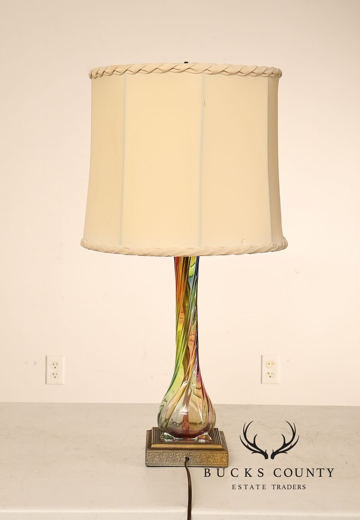 Leviton Mid Century Modern Blown Glass Table Lamp