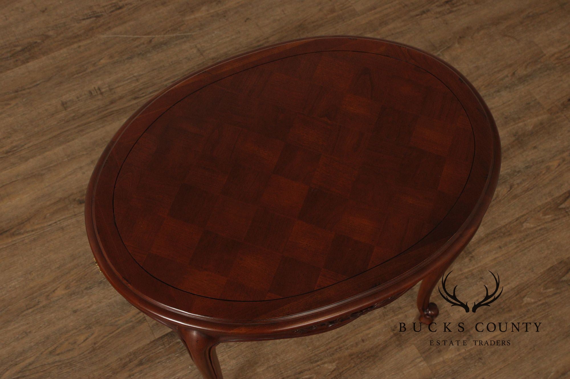 Century Furniture French Louis XV Style Carved Oval Side Table