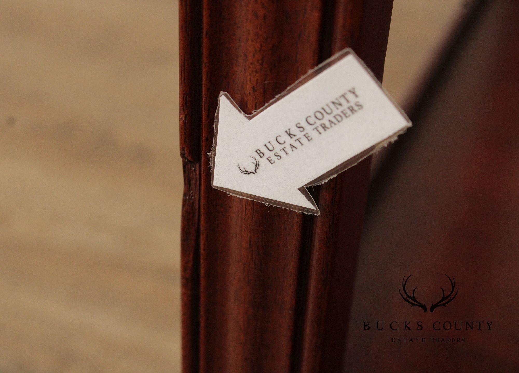 Chippendale Style Vintage Mahogany Butler's Tray Bar Cart