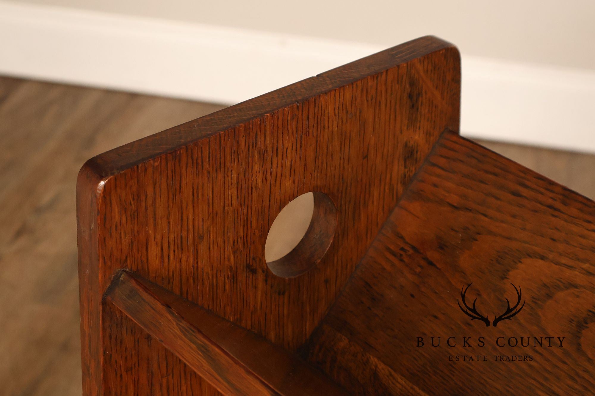 Antique Arts And Crafts Book Trough Magazine Stand