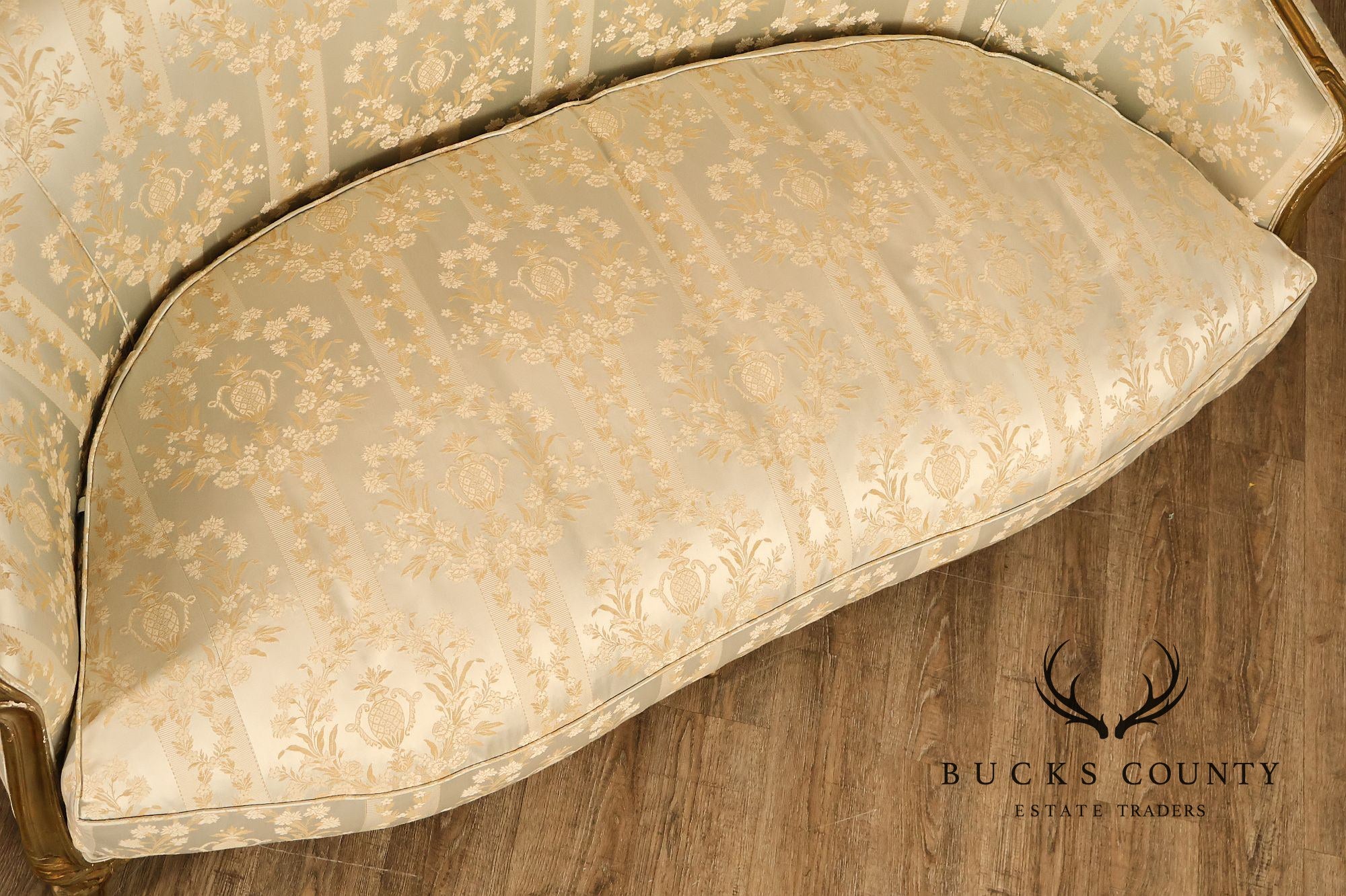 Antique French Louis XV Style Giltwood Upholstered Sofa