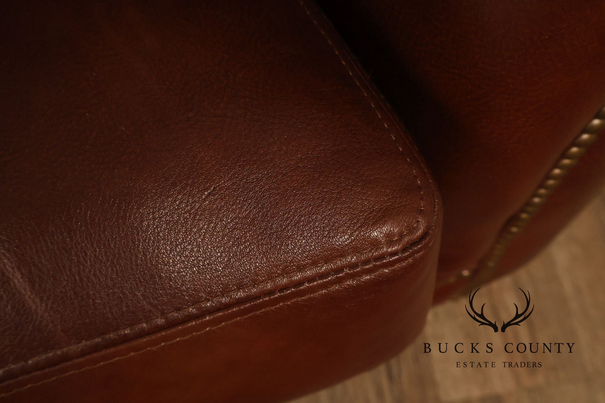 Bradington Young Richardson Stationary Leather Sofa