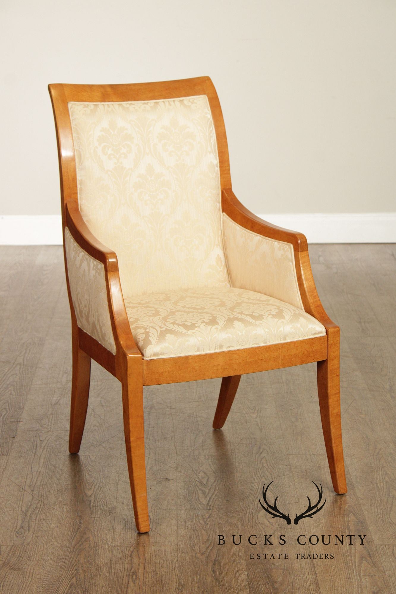 Hickory White Empire Style Set of Eight Maple Dining Chairs