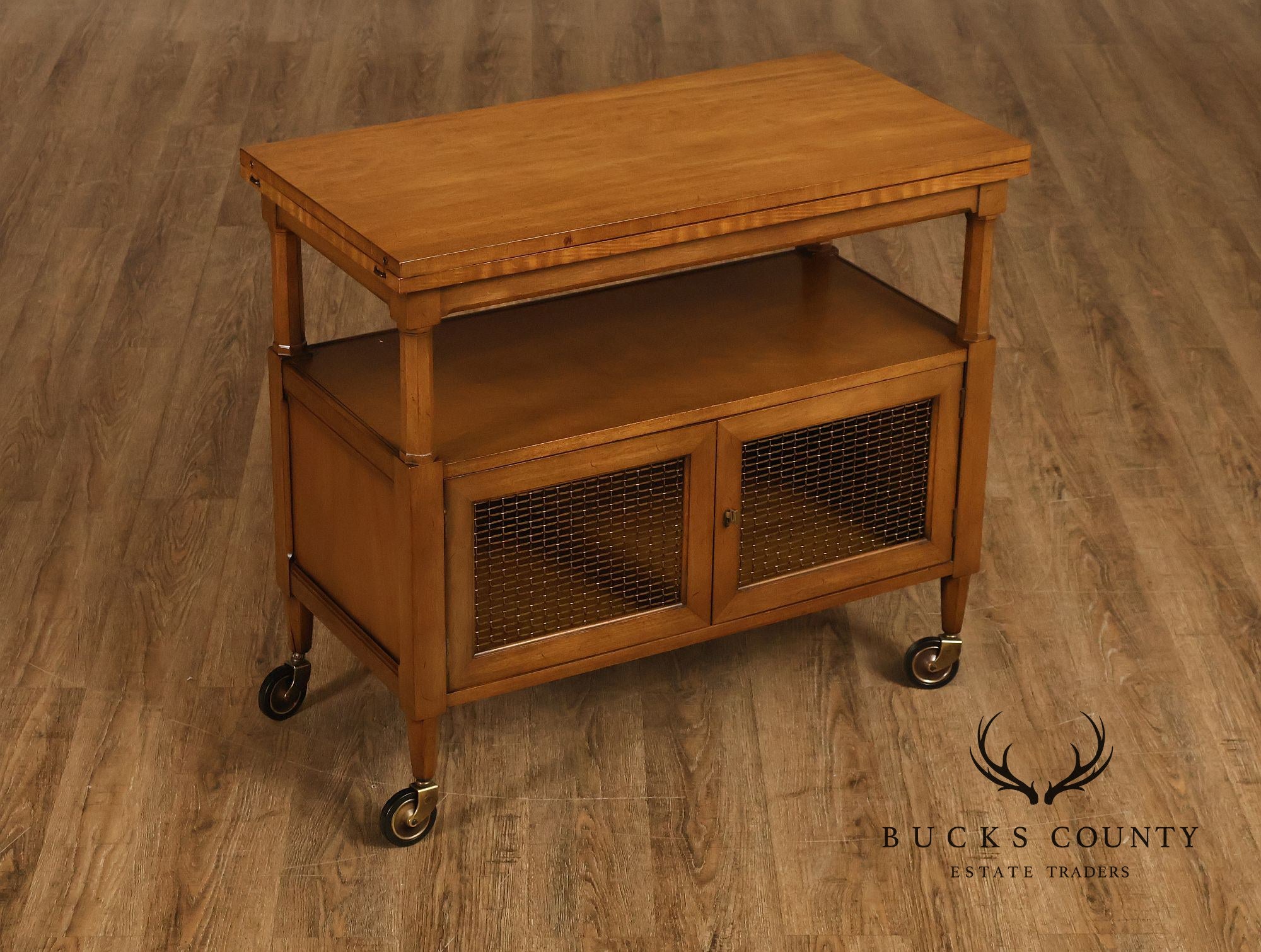 Henredon Vintage Walnut Drop Leaf Server Bar Cart