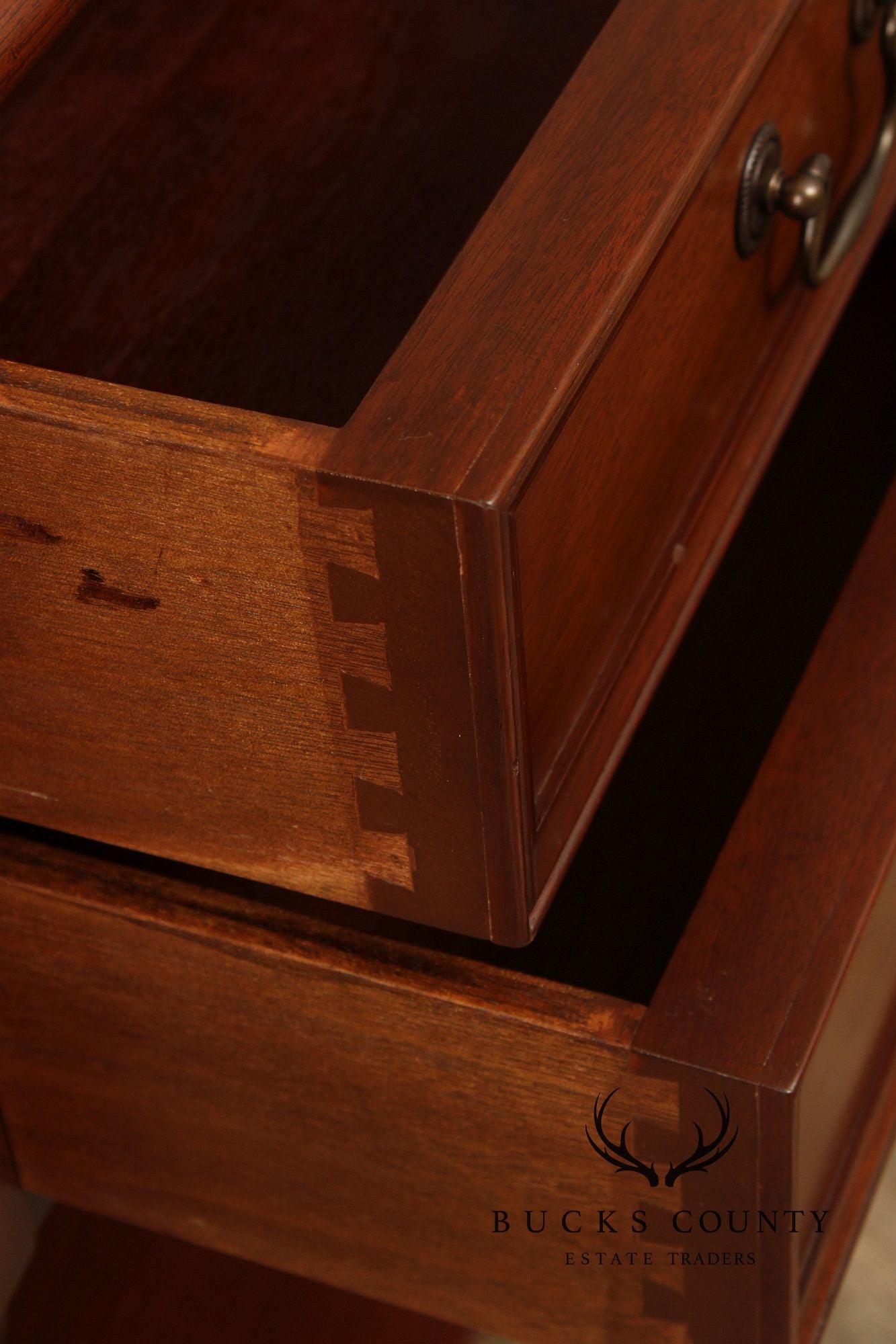 Traditional Style Two Drawer Mahogany Nightstand