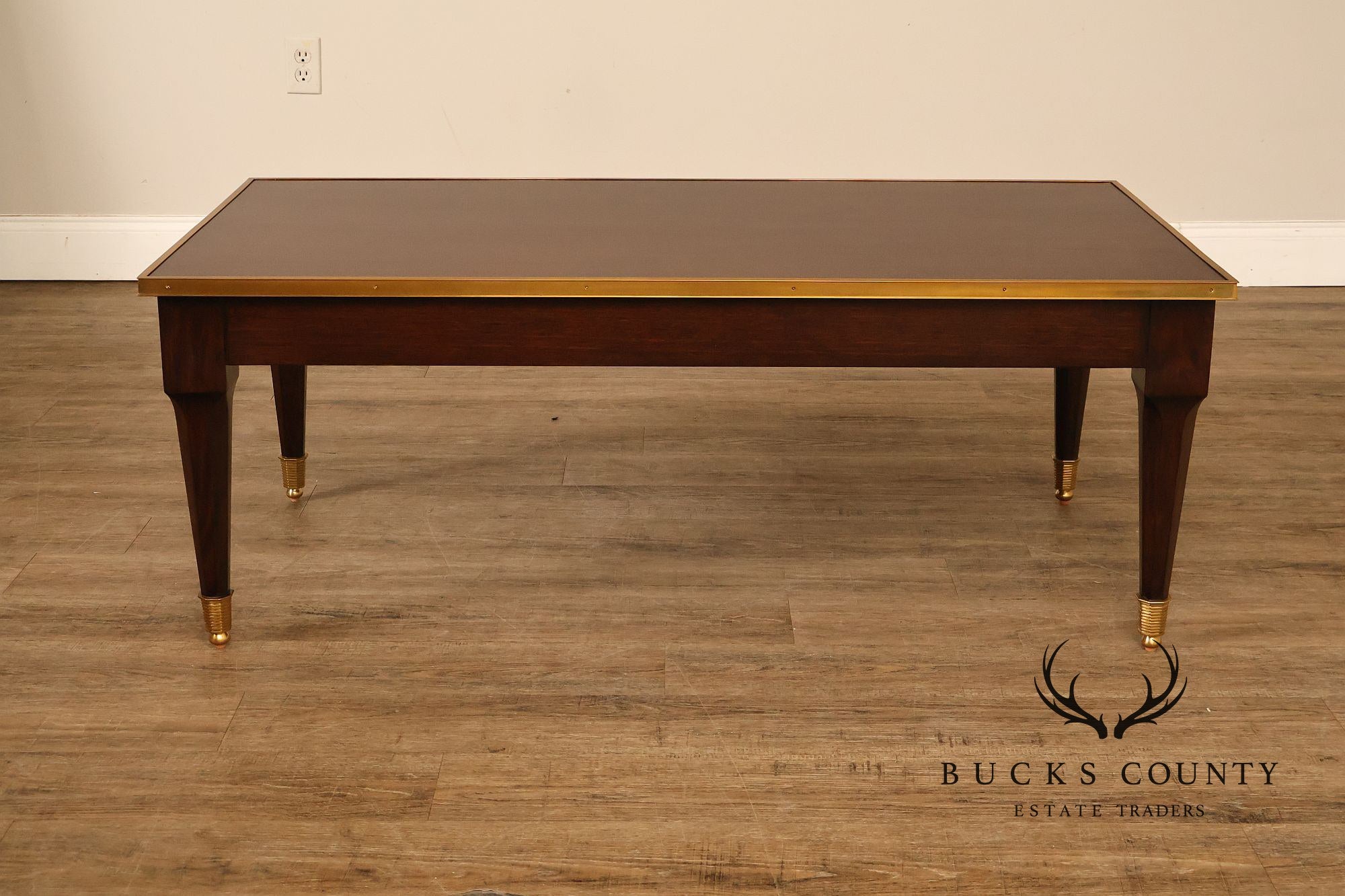 THEODORE ALEXANDER MAHOGANY BARON COCKTAIL TABLE