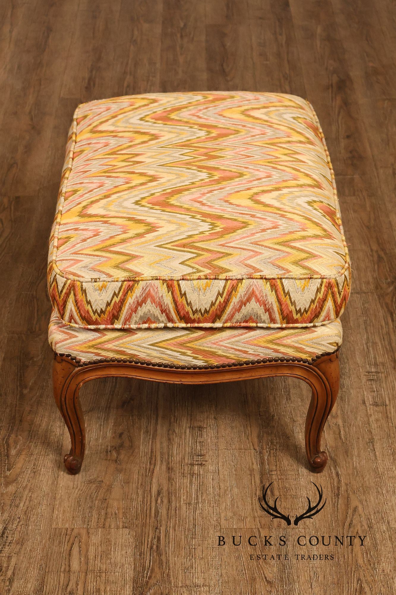 Baker Furniture Louis XV Style Wing Back Bergère Chair And Ottoman