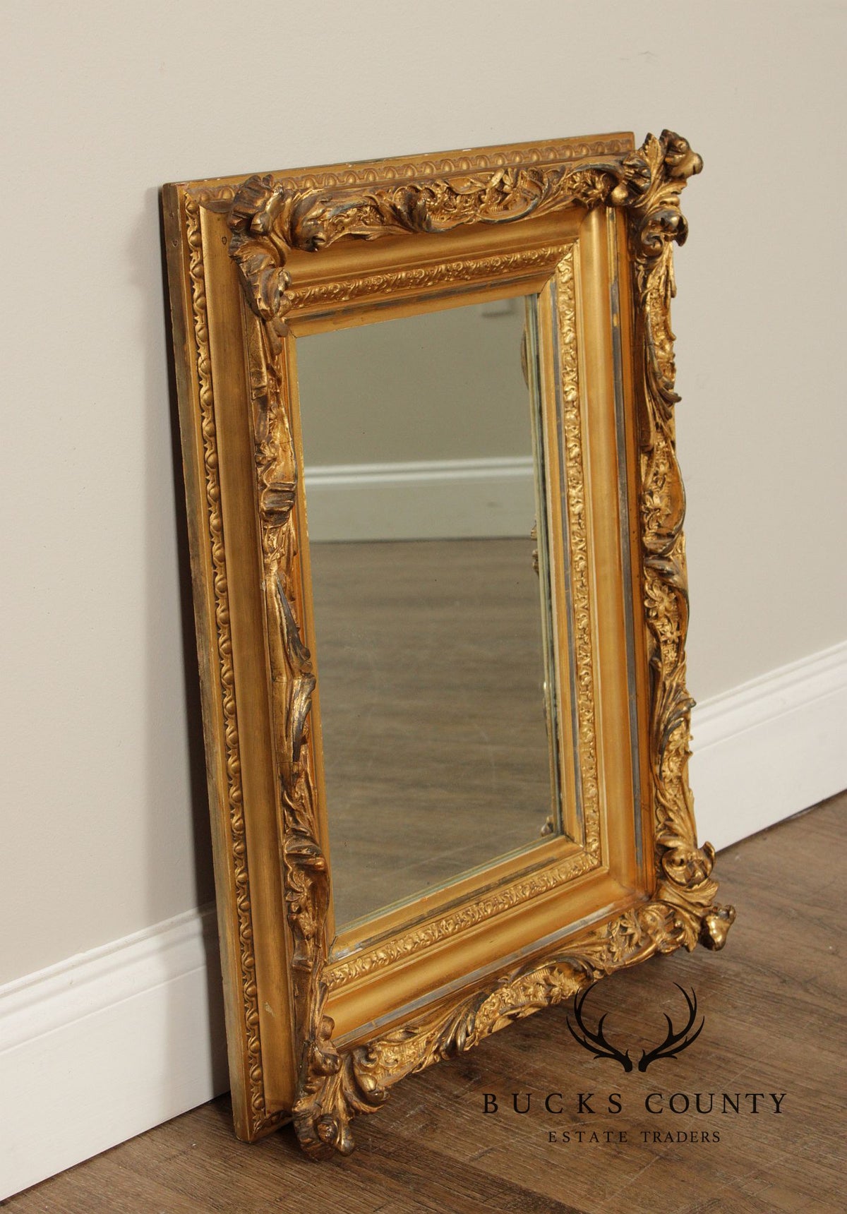 C. A. Greenig Antique Rococo Style Giltwood Wall Mirror