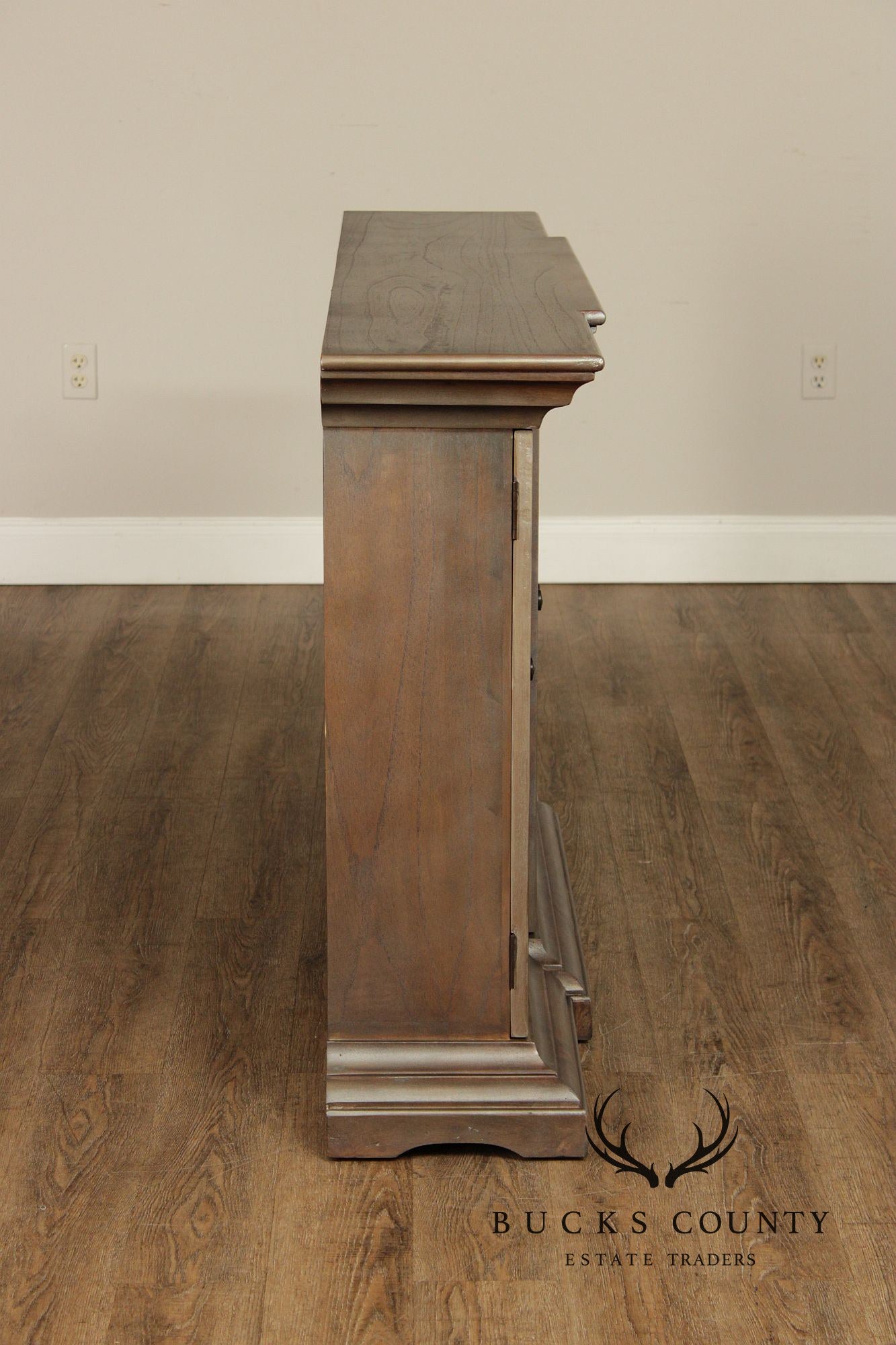 Uttermost Transitional Style Narrow Four Door Glass Front Cabinet