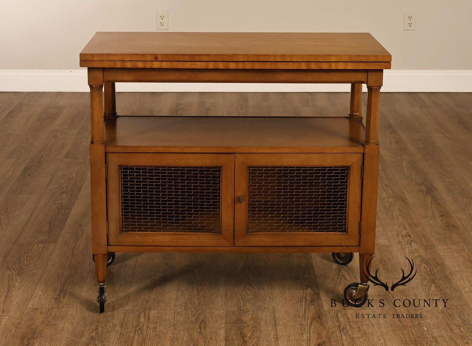 Henredon Vintage Walnut Drop Leaf Server Bar Cart