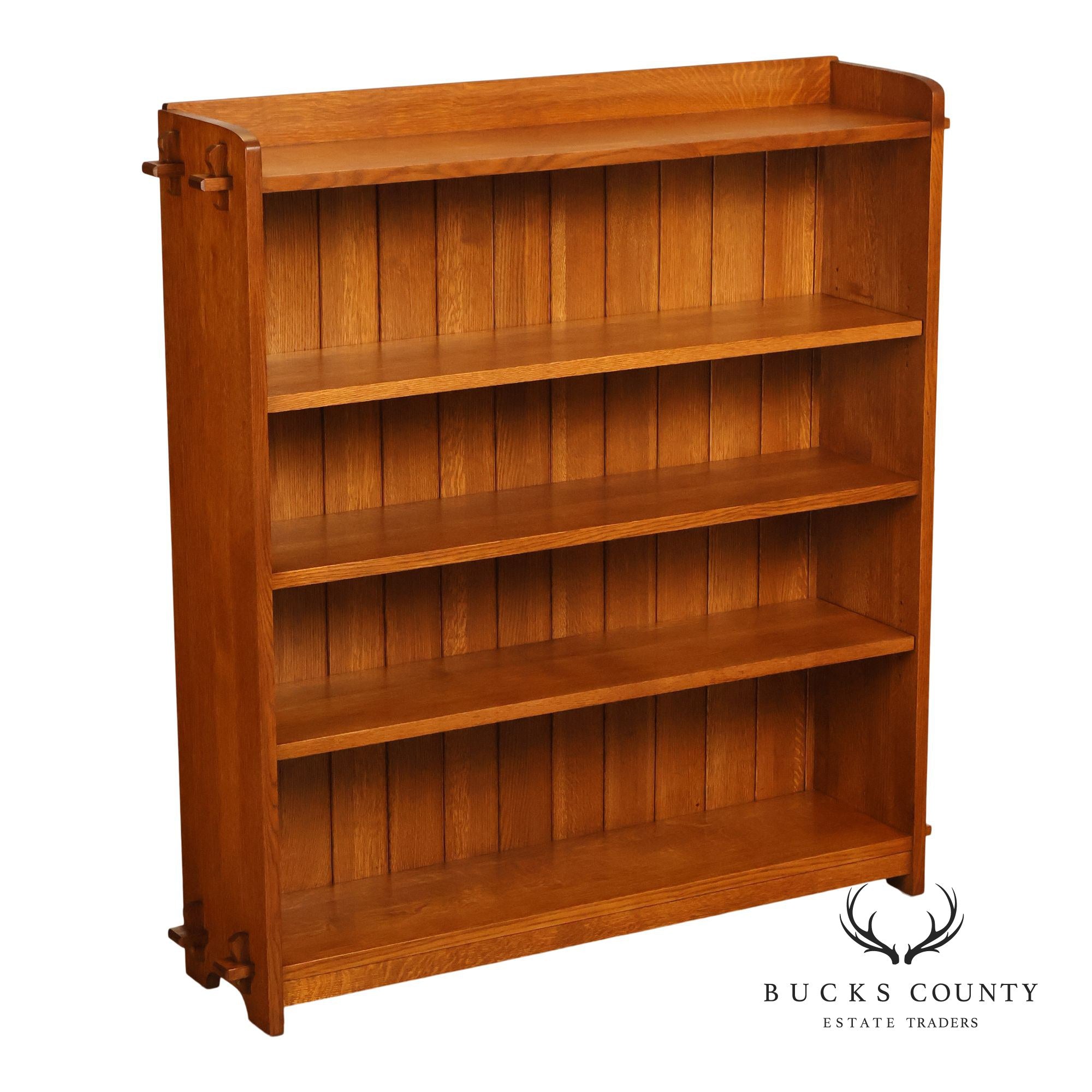 Stickley Mission Collection Oak Open Double Bookcase