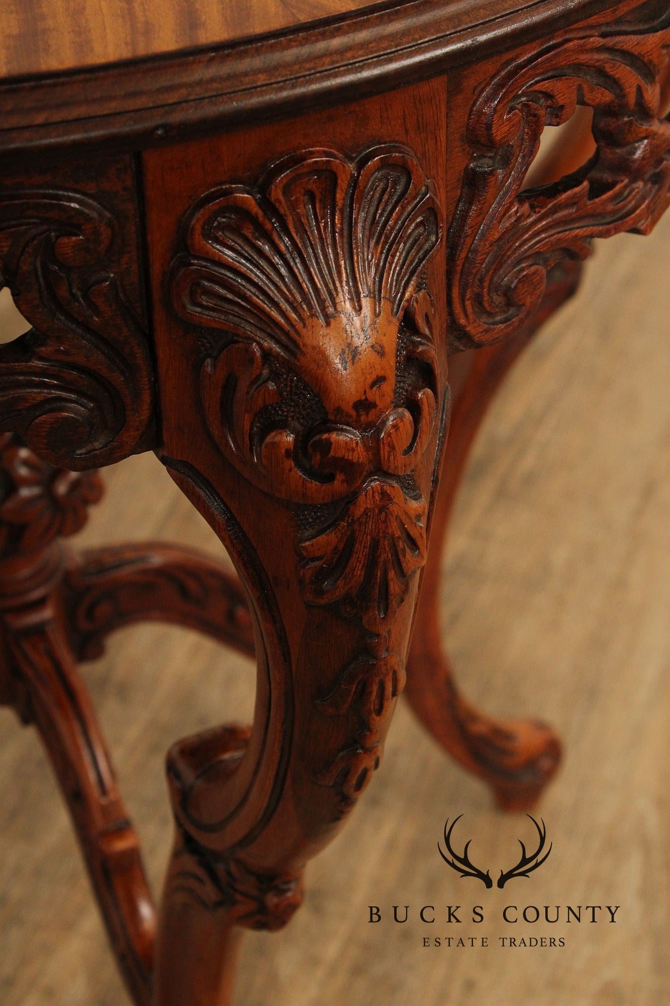 French Court Galleries Rococo Style Round Inlaid Side Table