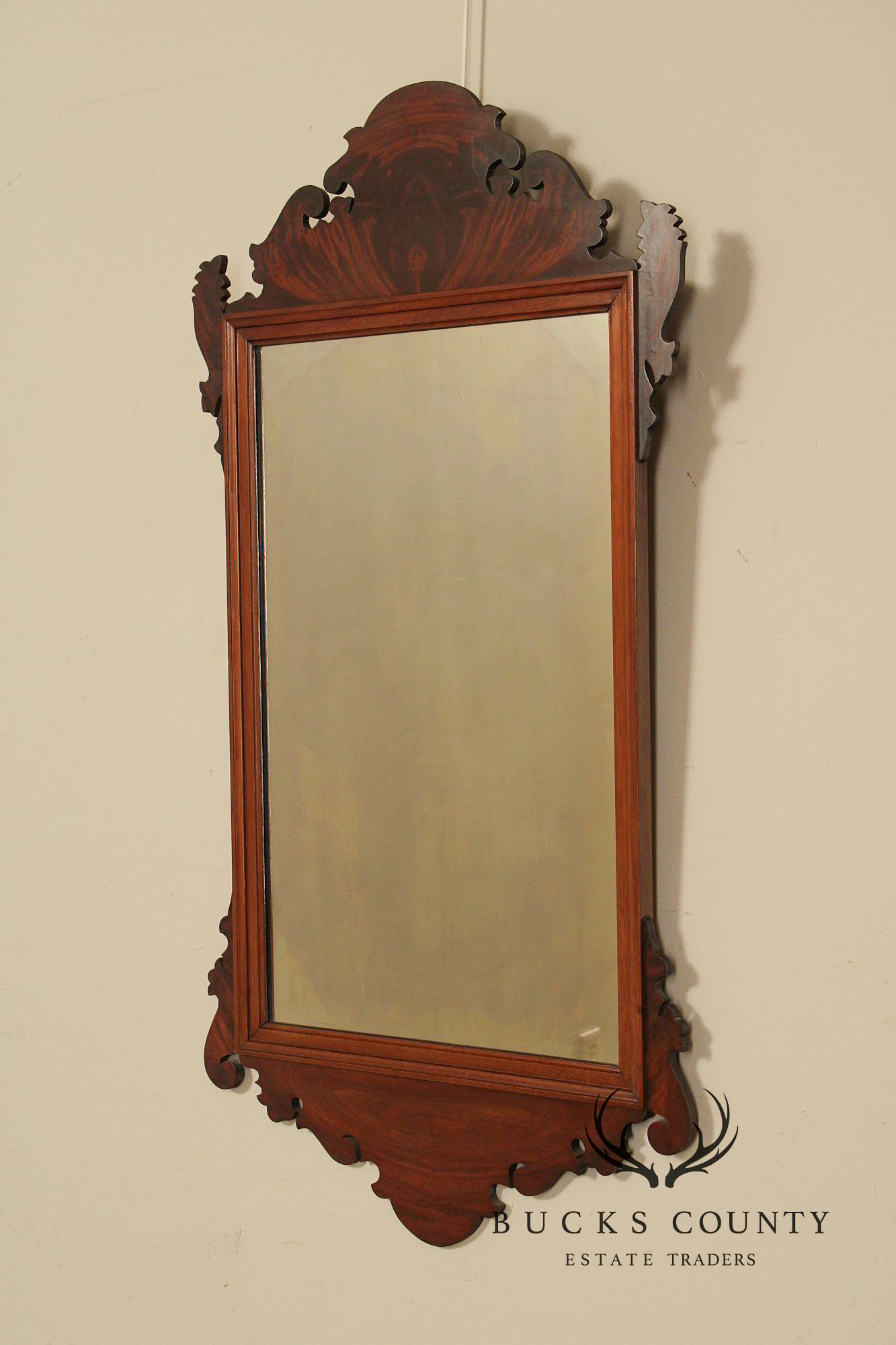 Chippendale Style Custom Quality Mahogany Wall Mirror
