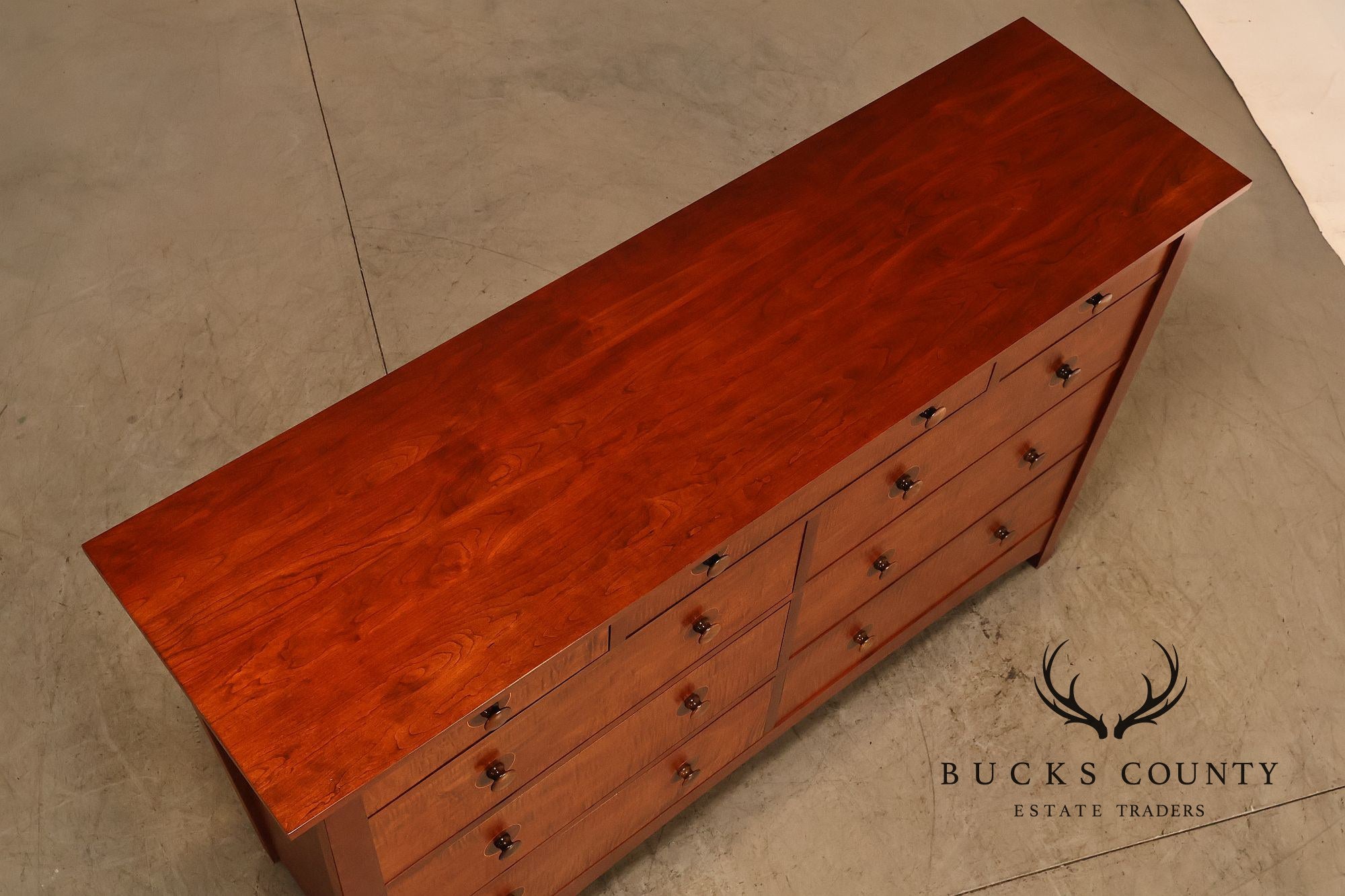 Stickley Mission Collection Harvey Ellis Cherry Nine Drawer Dresser