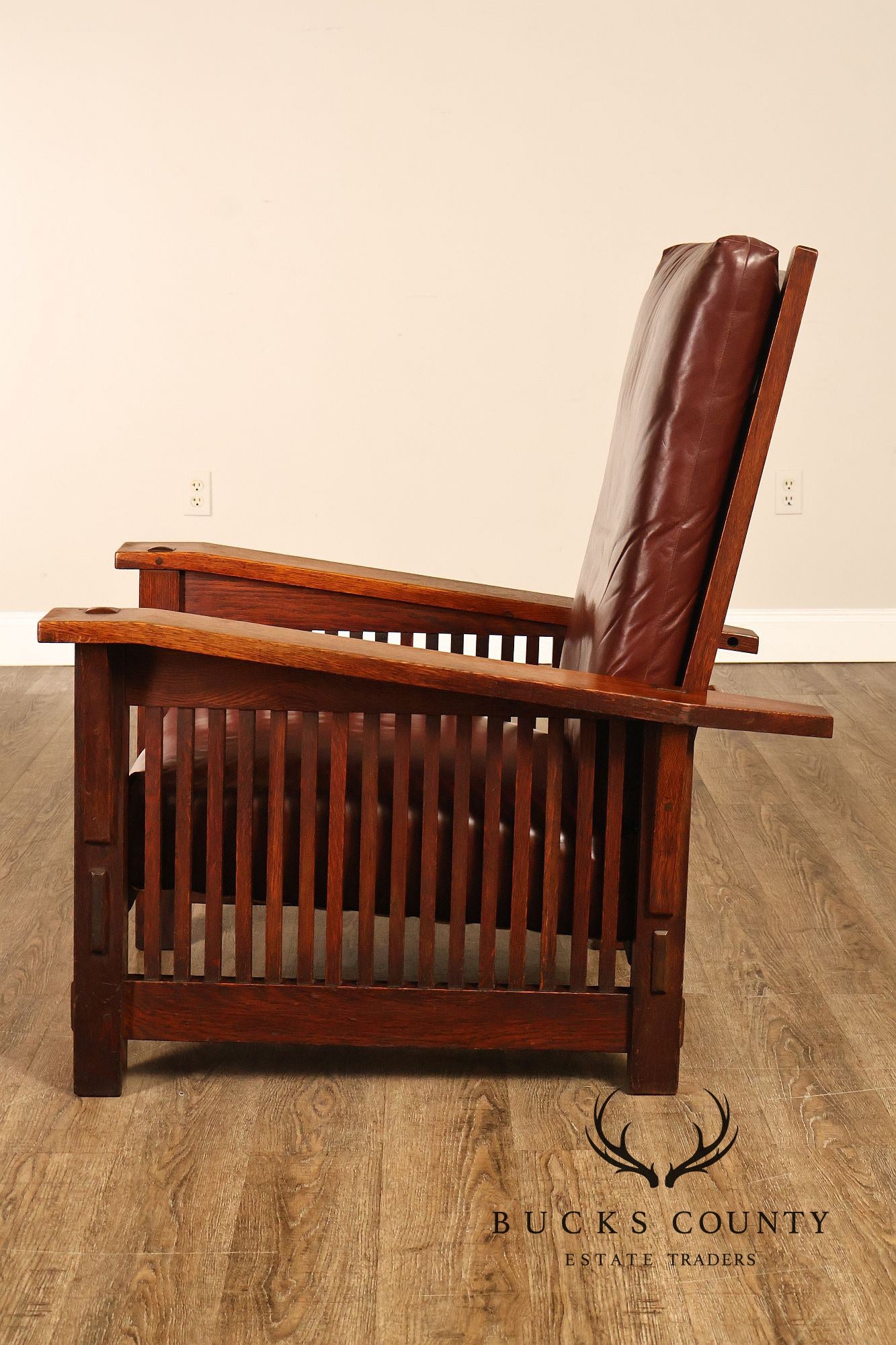 Antique Gustav Stickley No. 369 Mission Oak Reclining Morris Chair