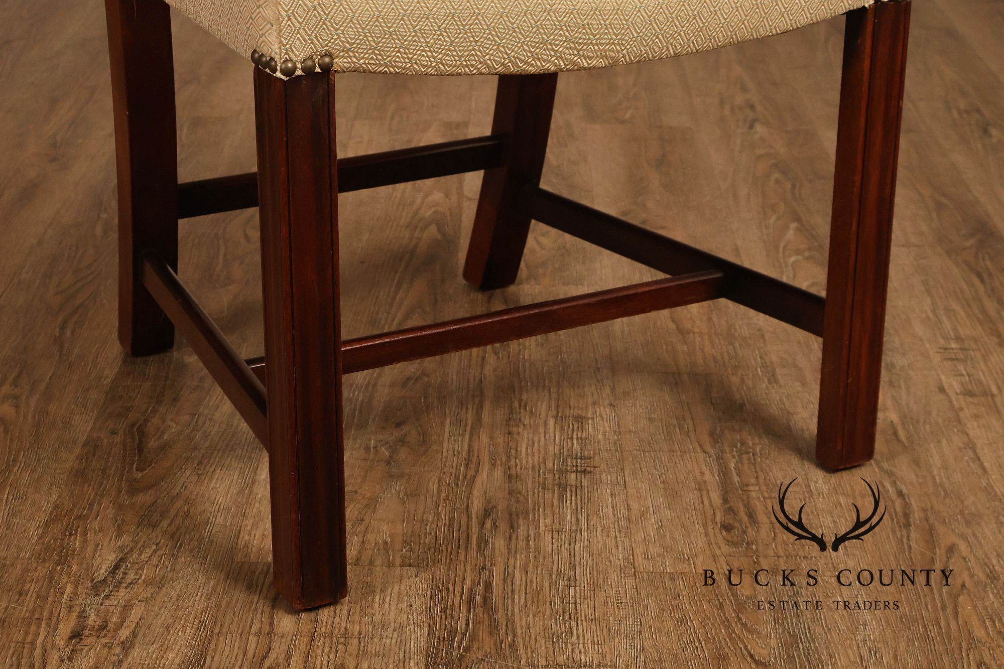 Chippendale Style Set of Eight Mahogany Ladder Back Dining Chairs