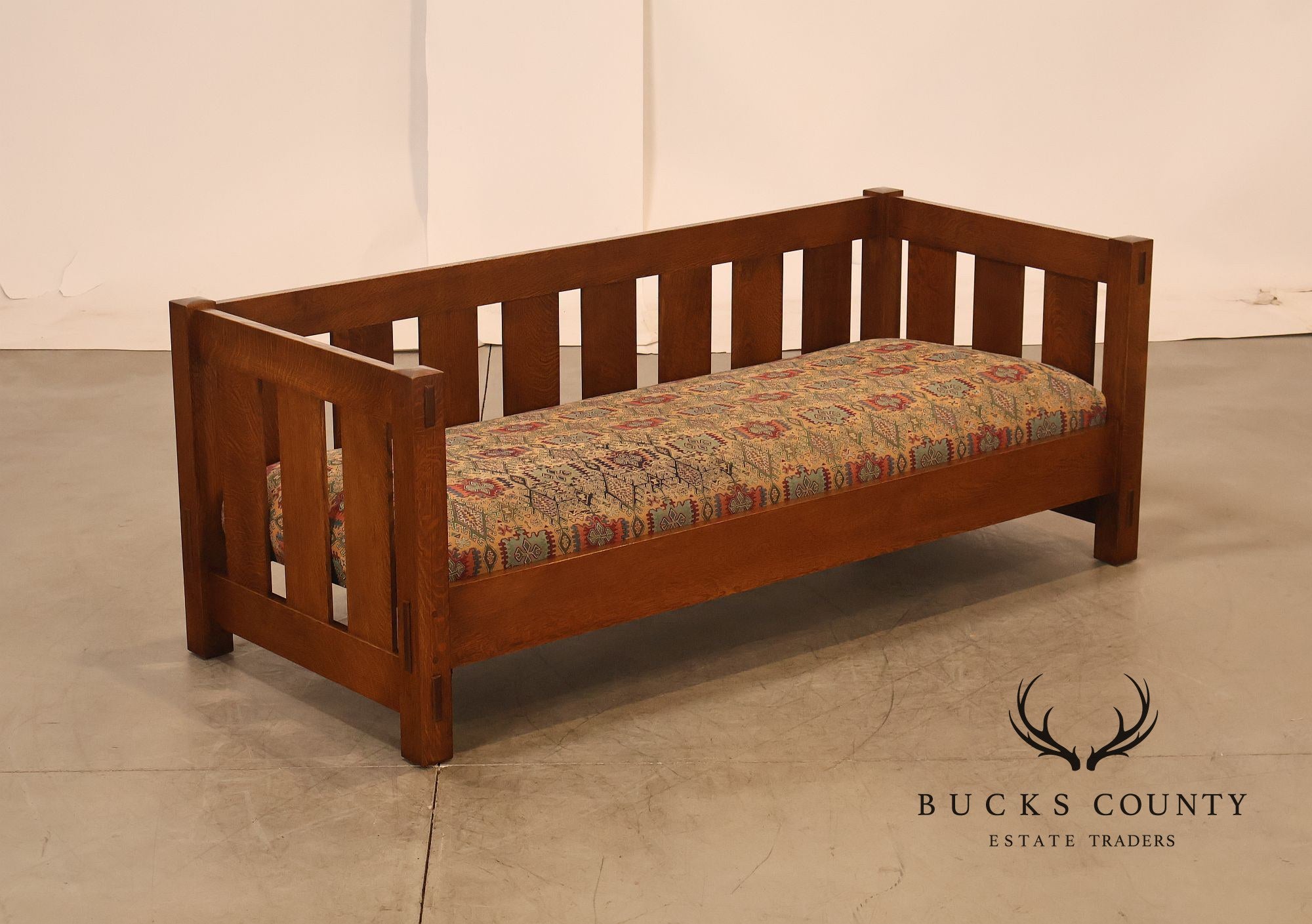 Stickley Mission Collection Oak Settle Sofa