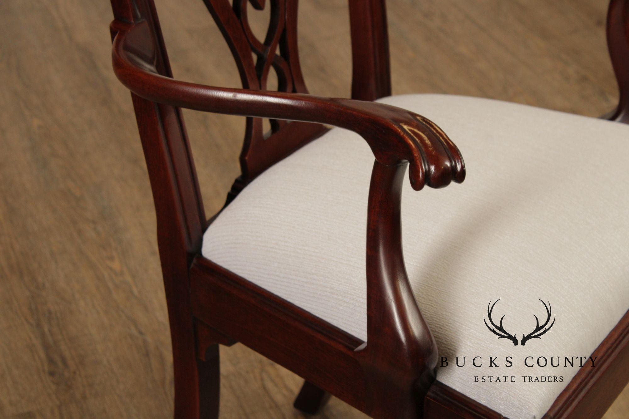 Chippendale Style Set of Eight Carved Mahogany Dining Chairs