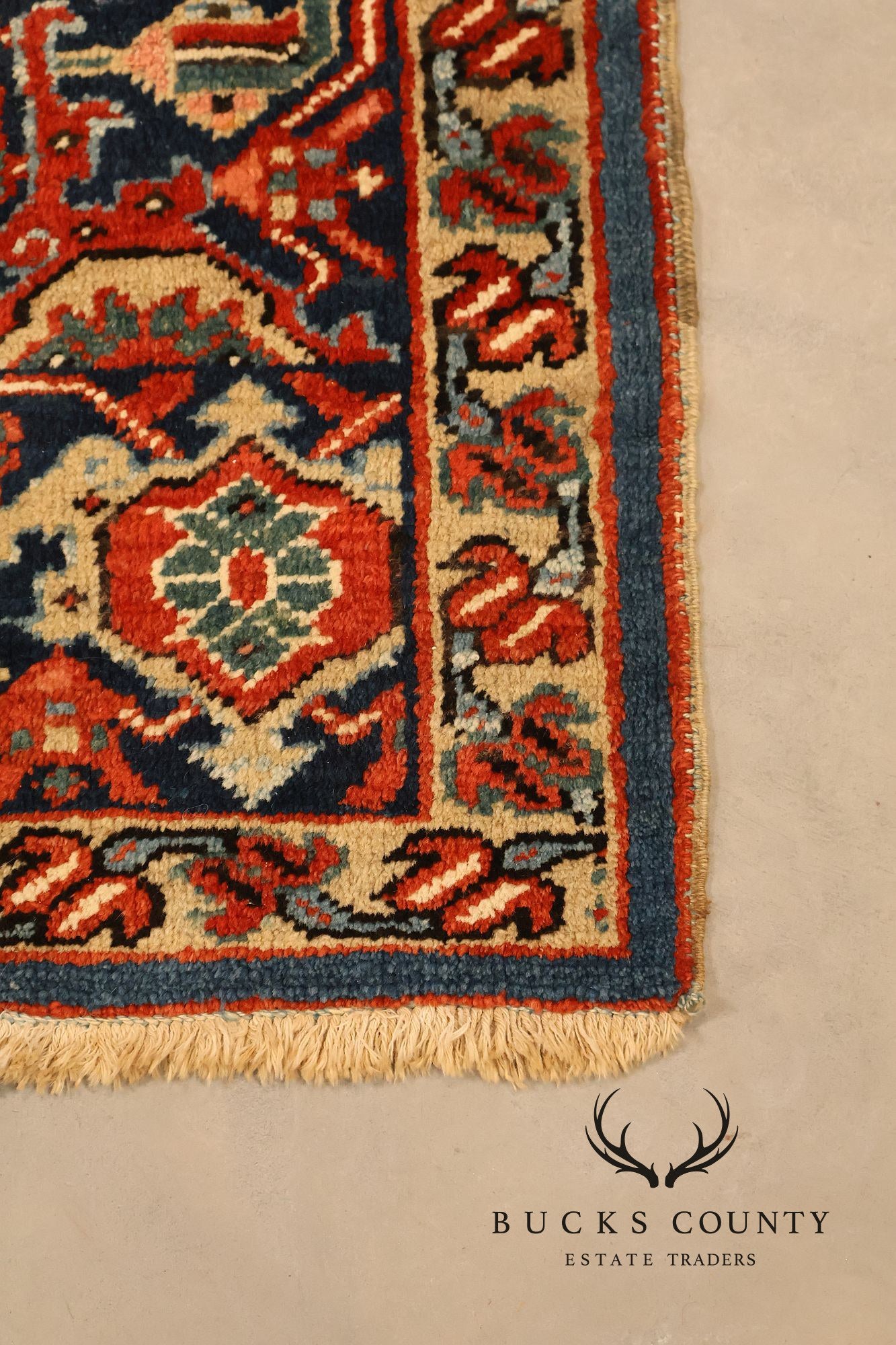 Antique Hand Knotted Persian Heriz Room Size Rug 12' X 15'