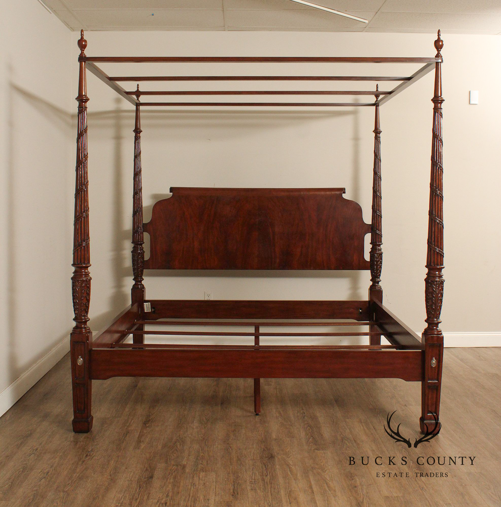 Ethan Allen Federal Style Mahogany King Poster Canopy Bed