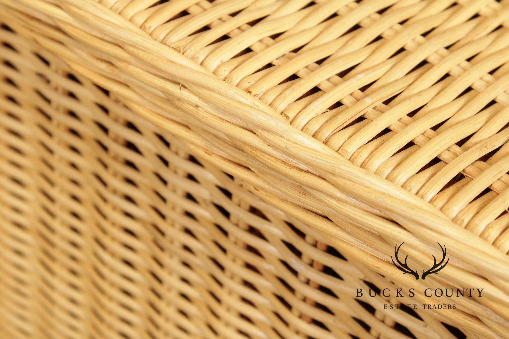 Vintage Wicker Computer Desk Console