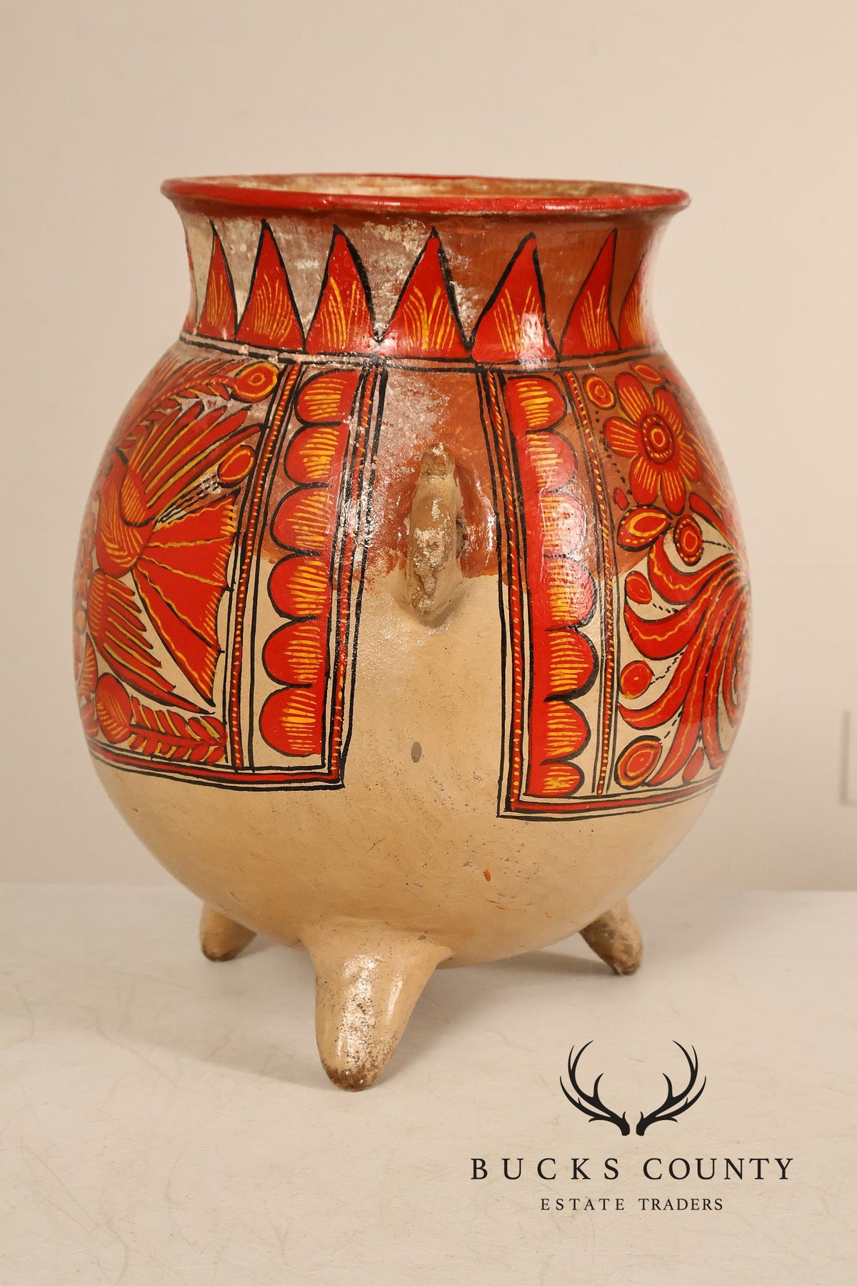 Mexican Folk Art Pottery Vase