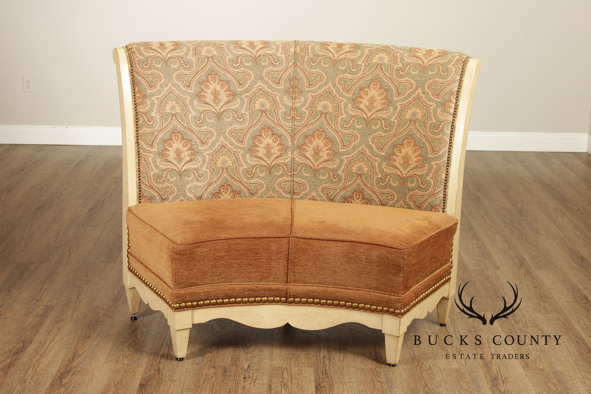Swaim French Country Style Pair of Curved Banquette Benches