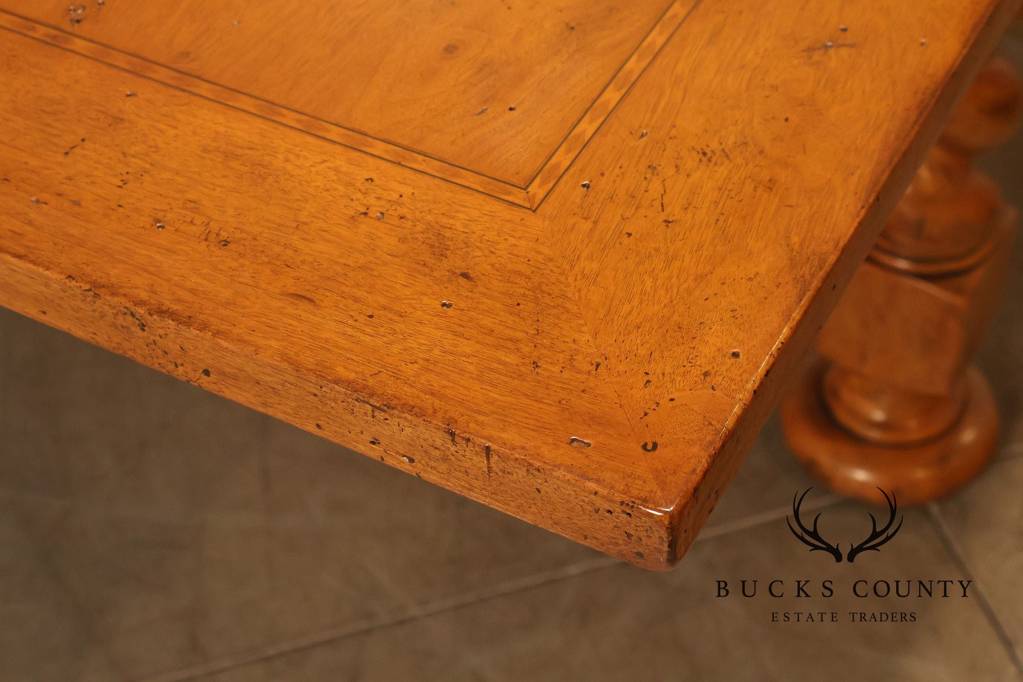 French Louis XIII Style Draw-Leaf Trestle Dining Table