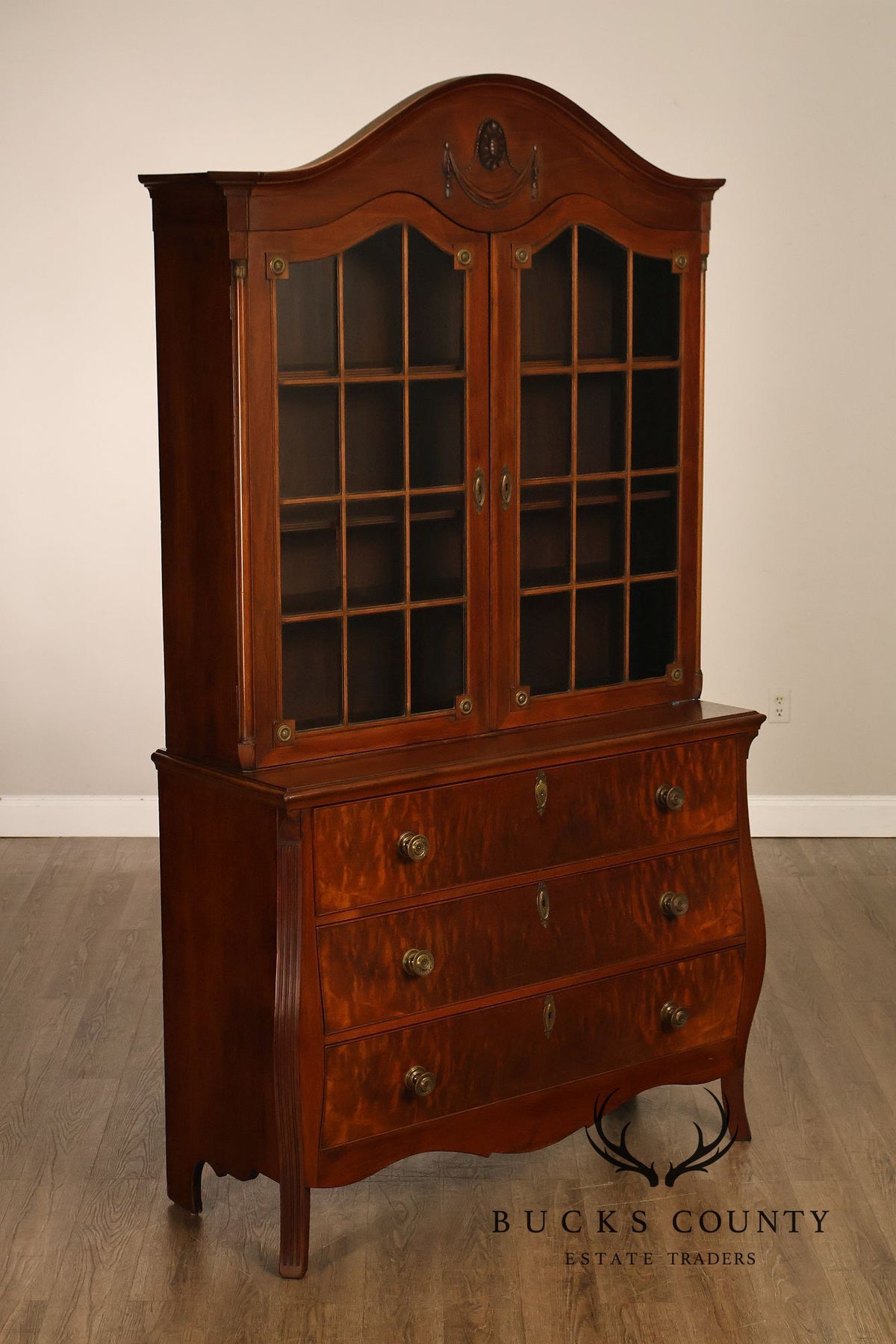 Federal Style Mahogany Secretary Bookcase With Drop Front Desk