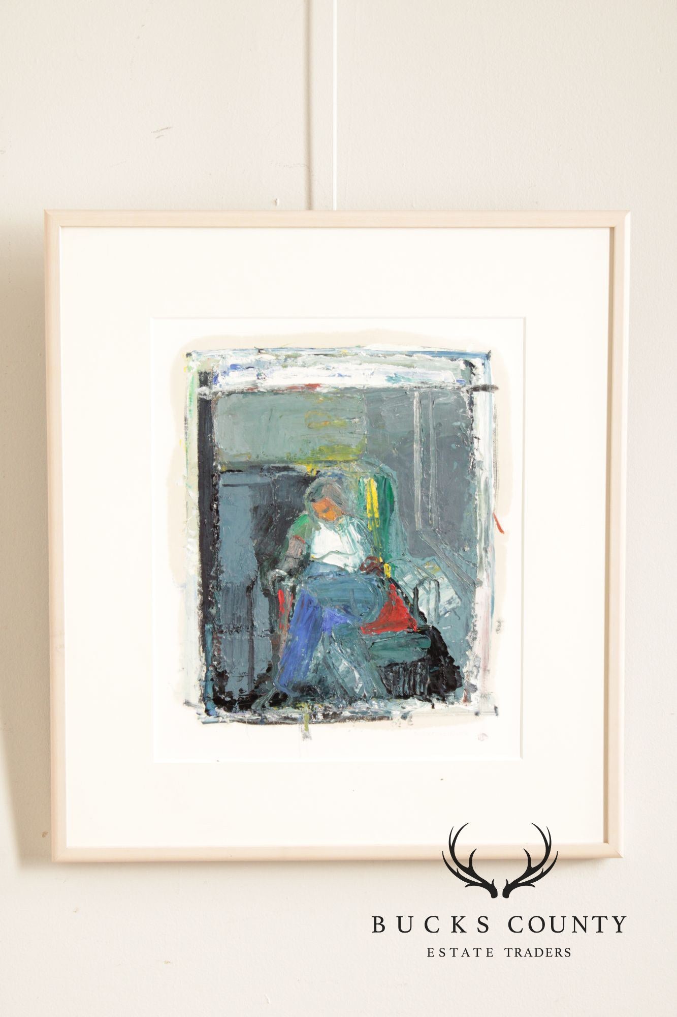 Dee Jenkins Abstract Oil Painting, 'Man on Train'