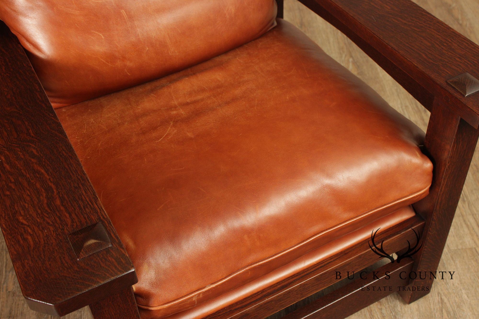 Stickley Mission Collection 'Eastwood' Armchair with Foot Stool