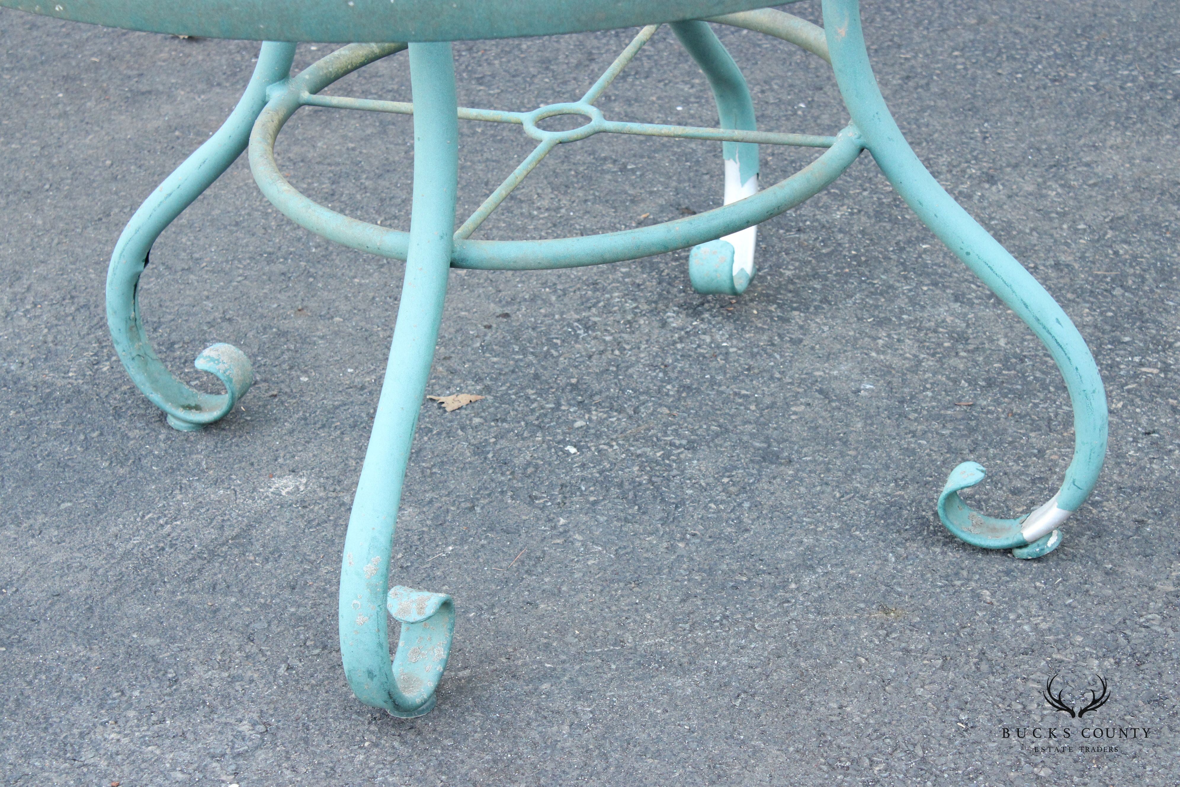 Woodard Round Glass Top Outdoor Patio Dining Table