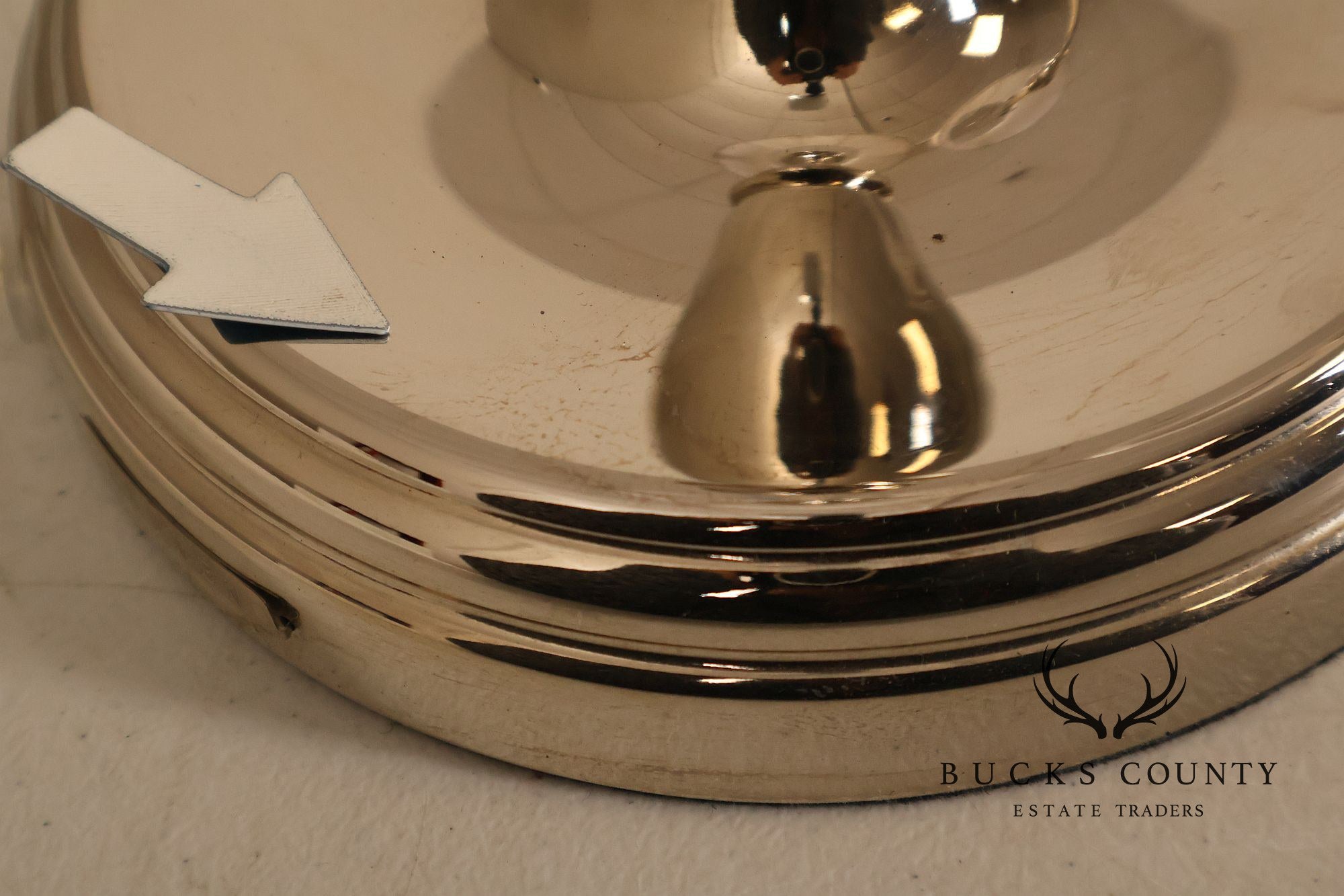 Ralph Lauren Pair of Chrome Candlestick Table Lamps