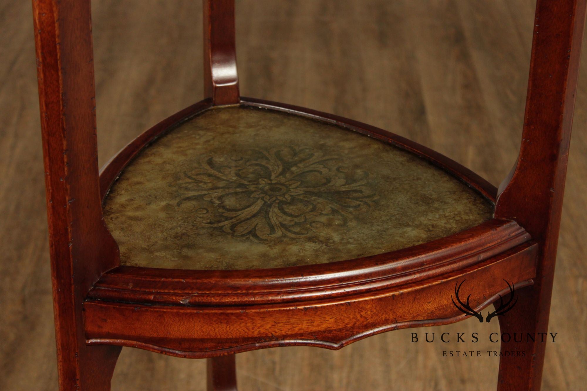 South Cone Regency Style Eglomise Three Tier Etagere Stand