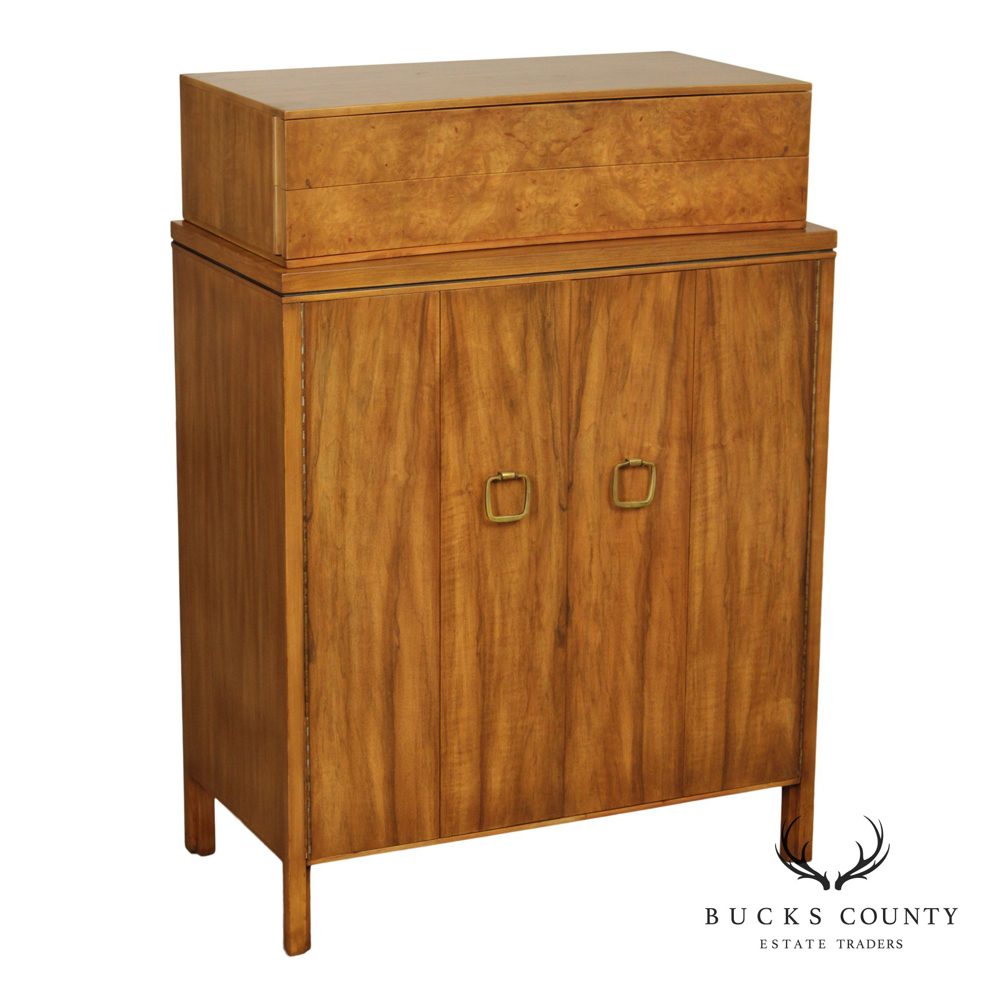 Widdicomb Mid-Century Modern Walnut & Burl Gentleman’s Chest