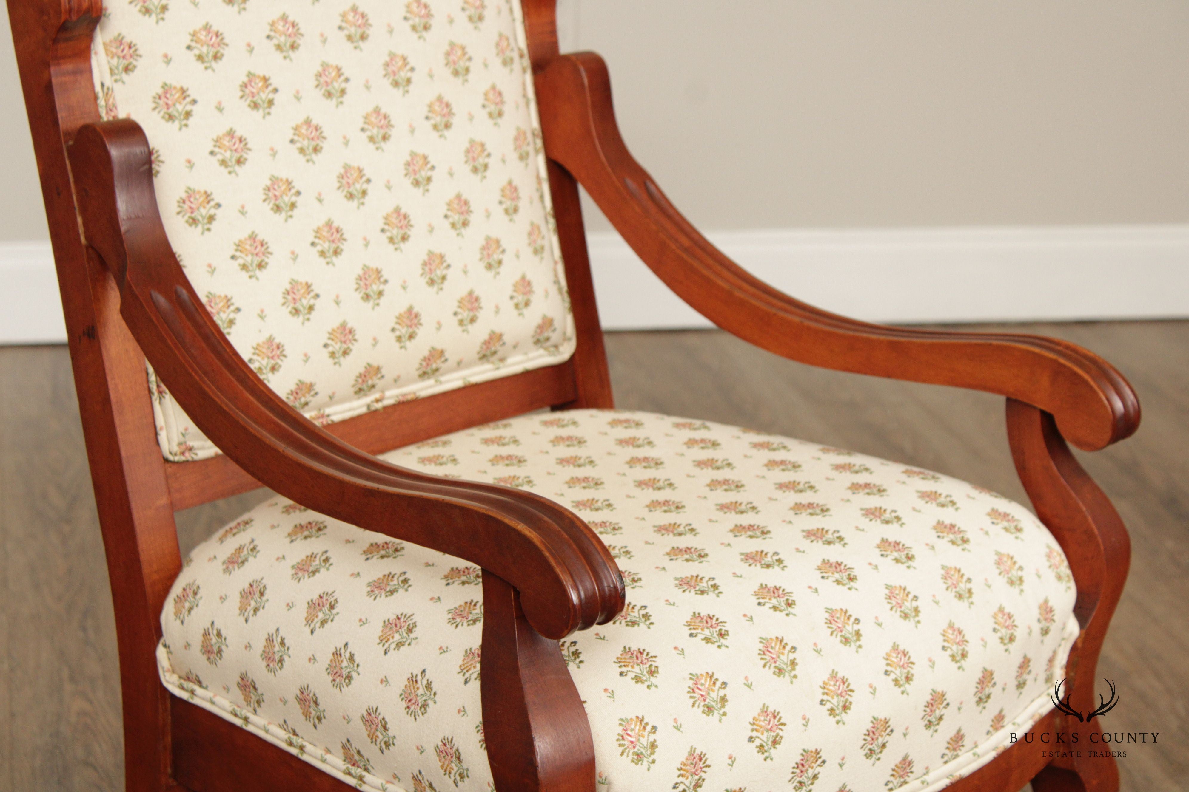 Antique Victorian Figural Carved Armchair