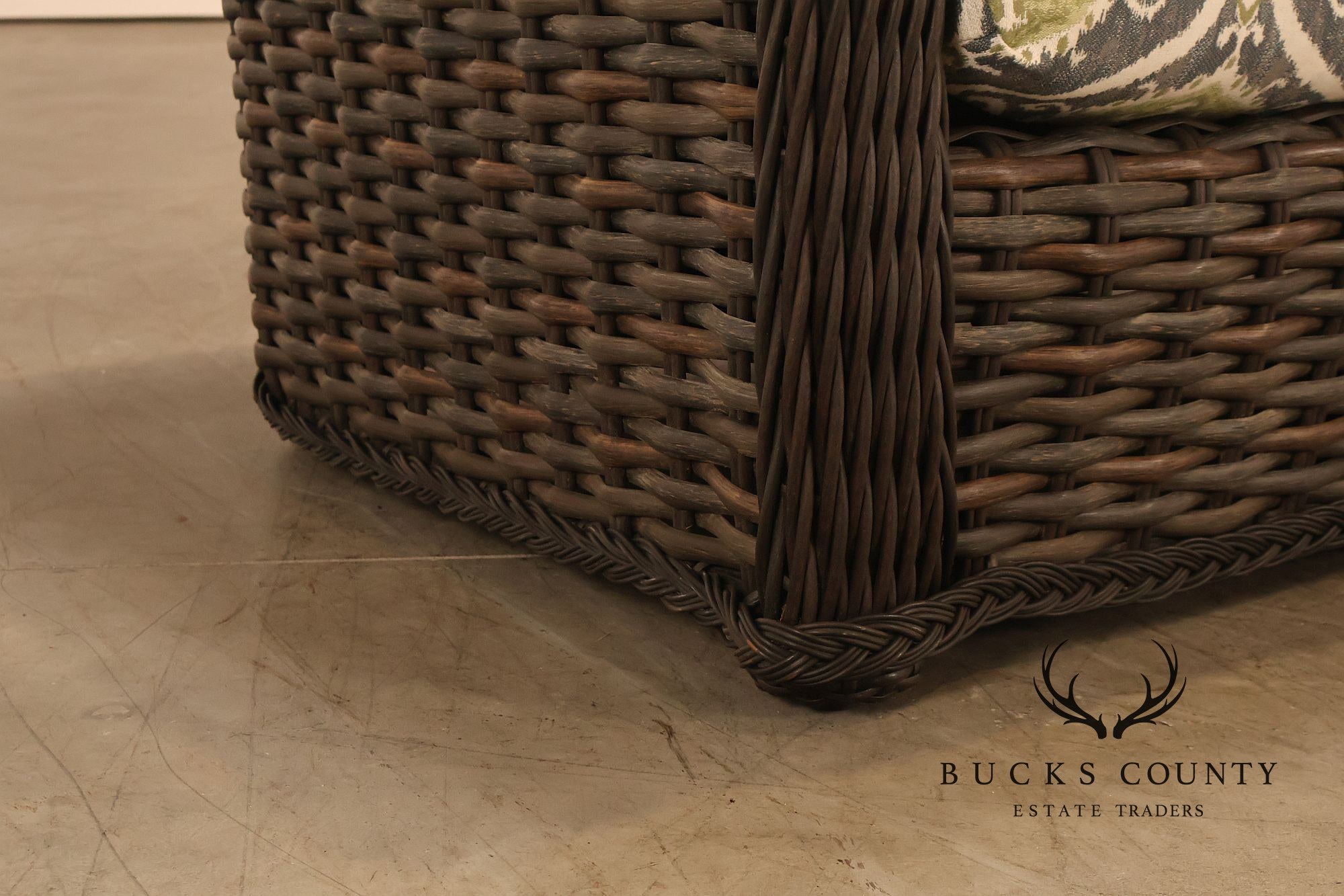Lane Venture Woven Wicker Outdoor Sofa With Patterned Cushions