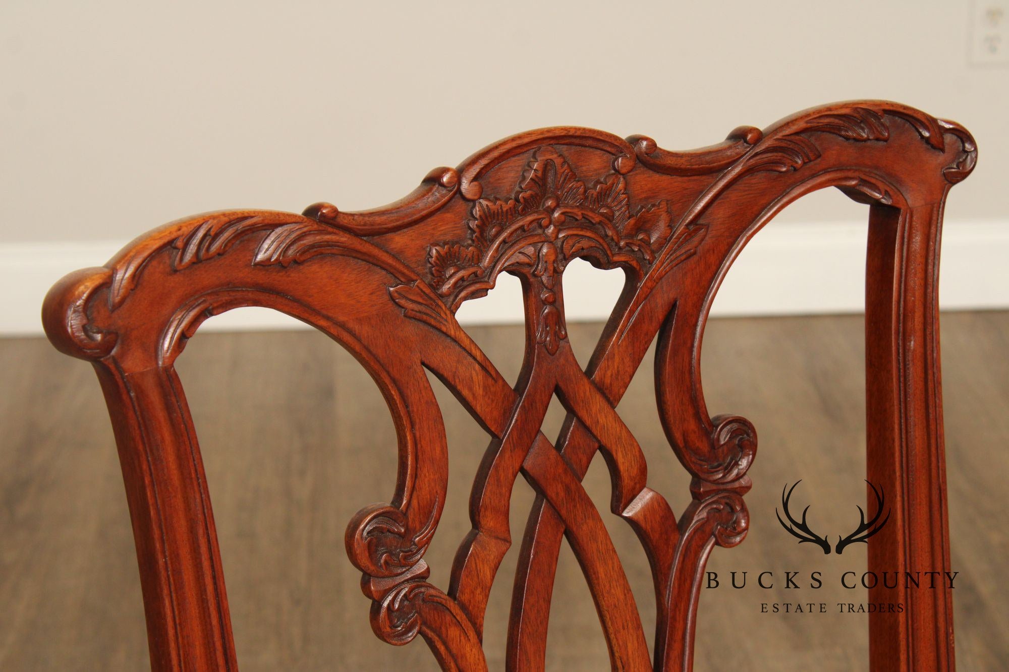 E.J. Victor Chippendale Style Set of Ten Mahogany Dining Chairs