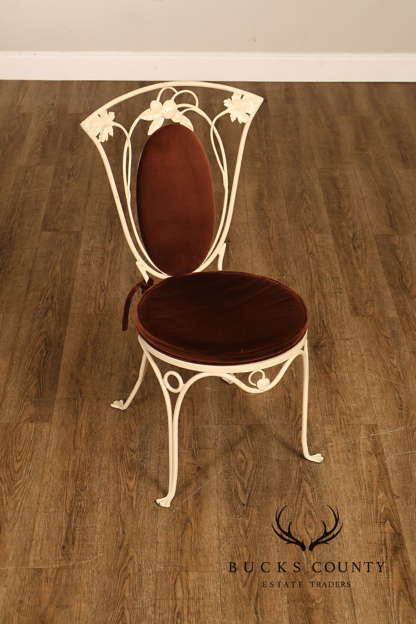 Salterini Mid Century Wrought Iron Fruit And Vine Set Of 6 Dining Chairs