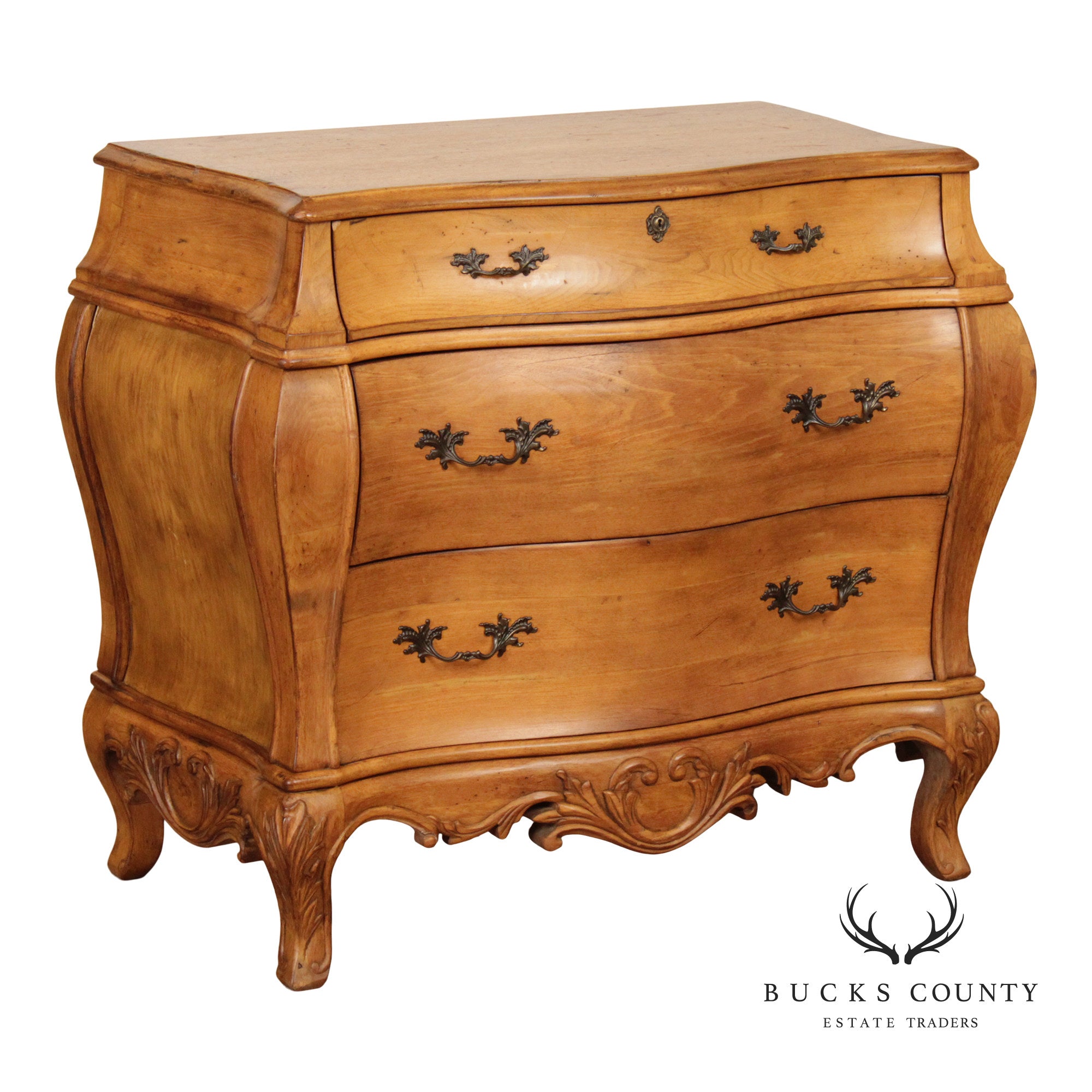 Italian Rococo Style Walnut Bombe Chest