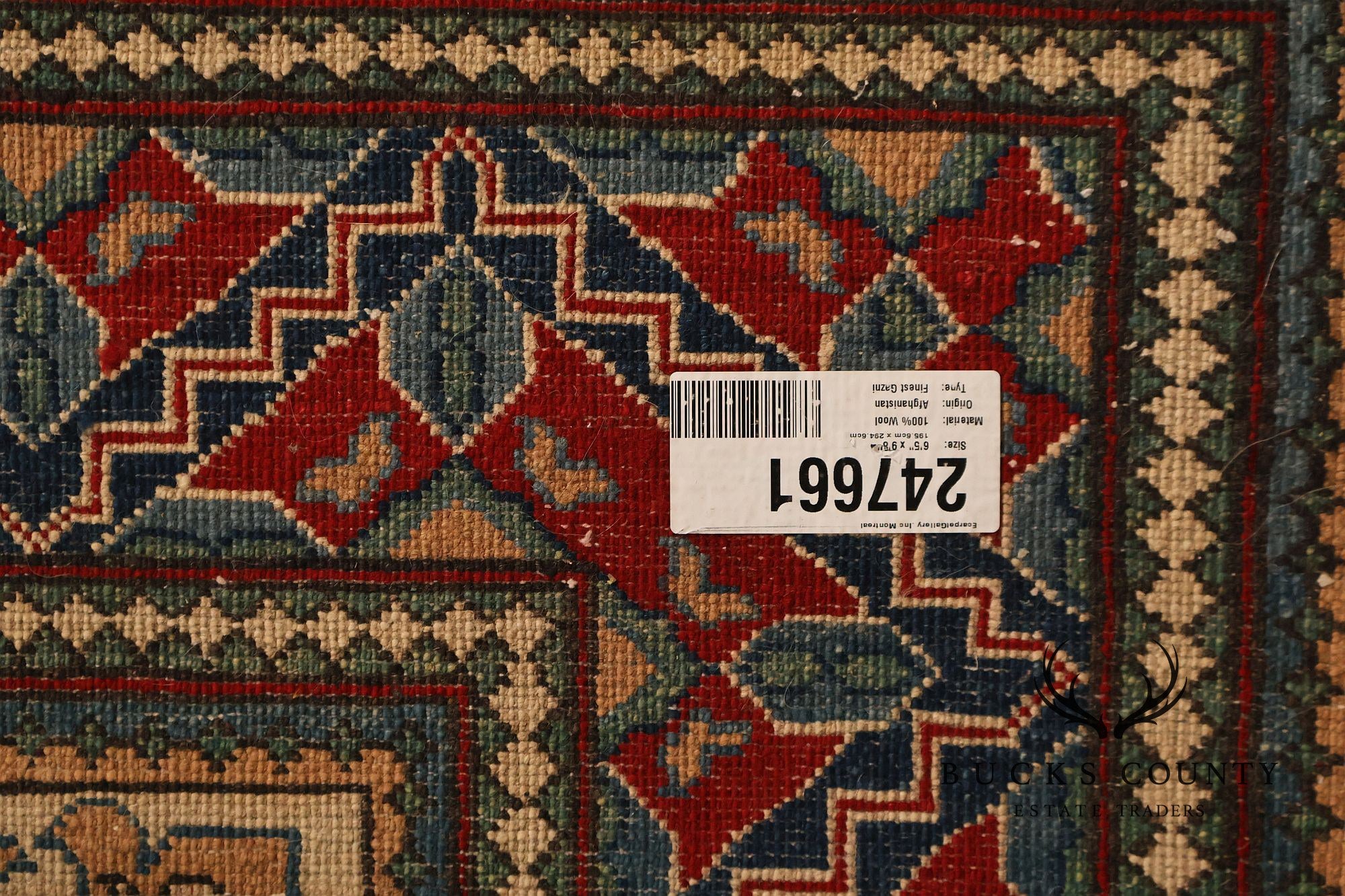 Afghan Kazak Style Wool Area Rug With Central Medallion 6x9